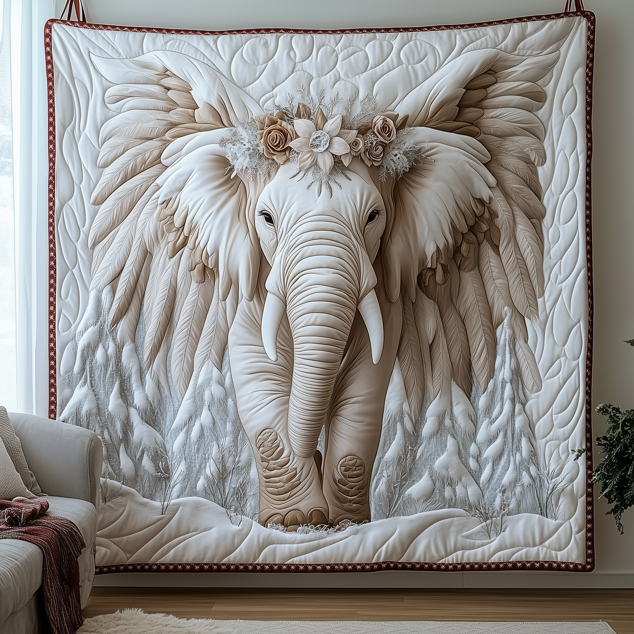 Charming White Elephant Quilted Blanket Cute Unique Blanket Presents For Elephant Lovers Charming White Elephant Quilted Blanket Cute Unique Blanket Presents For Elephant Lovers