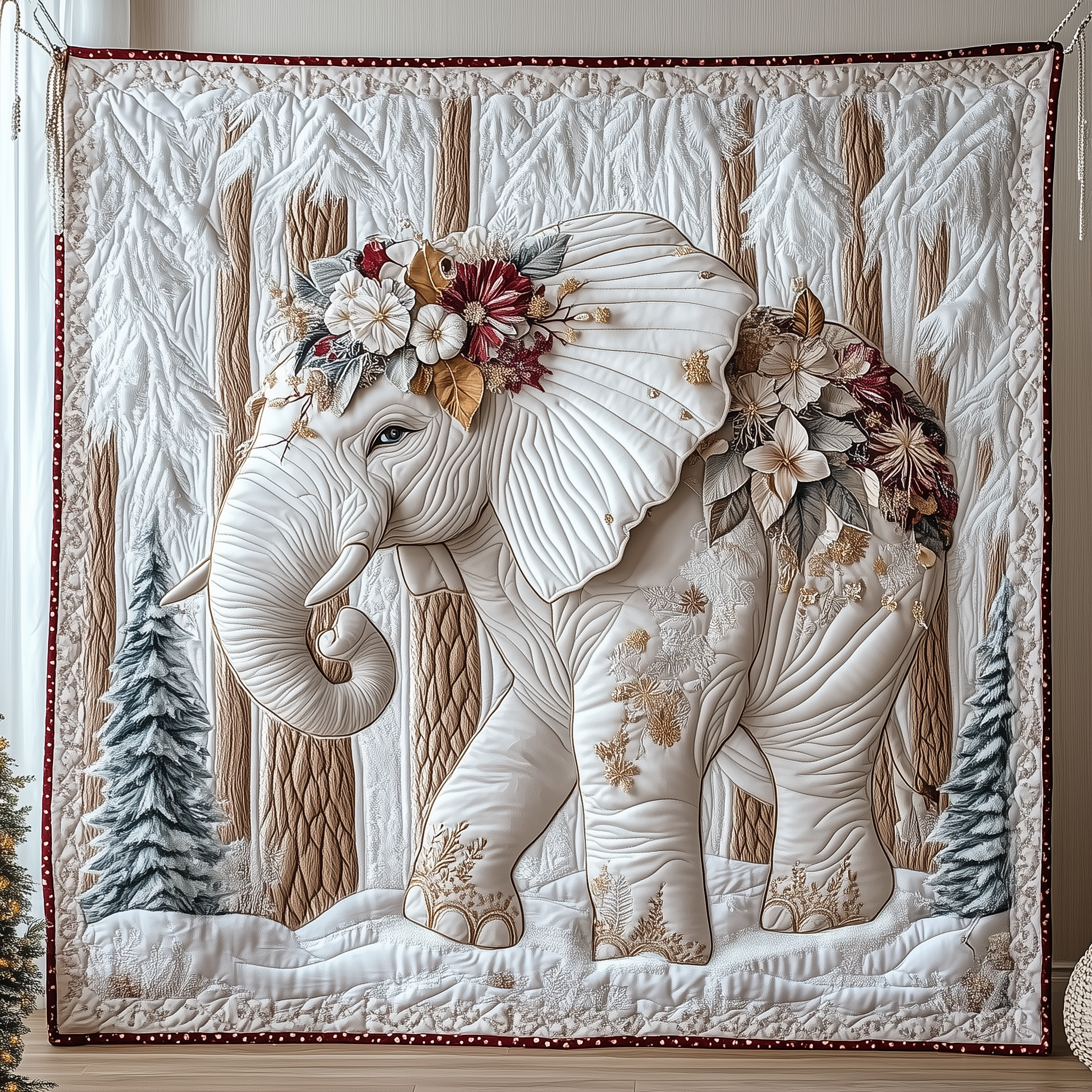 Charming White Elephant Quilted Blanket Throw Blanket Unique Elephant Gifts Charming White Elephant Quilted Blanket Throw Blanket Unique Elephant Gifts