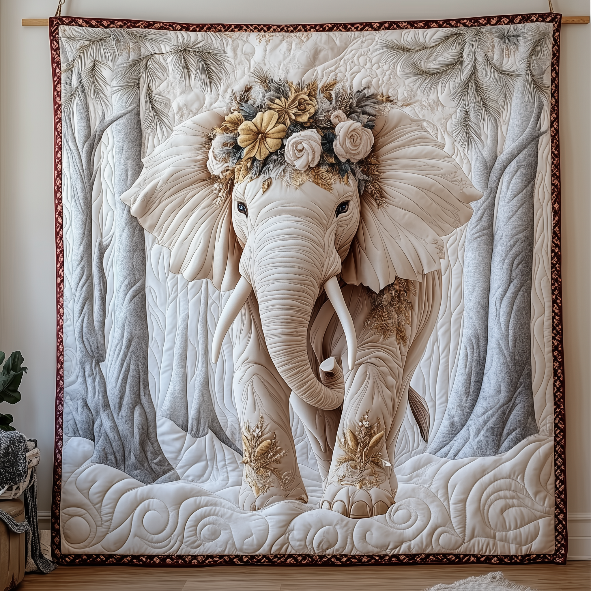 Charming White Elephant Quilted Blanket Throw Blankets For Couch Elephant Gifts For Him Her Charming White Elephant Quilted Blanket Throw Blankets For Couch Elephant Gifts For Him Her