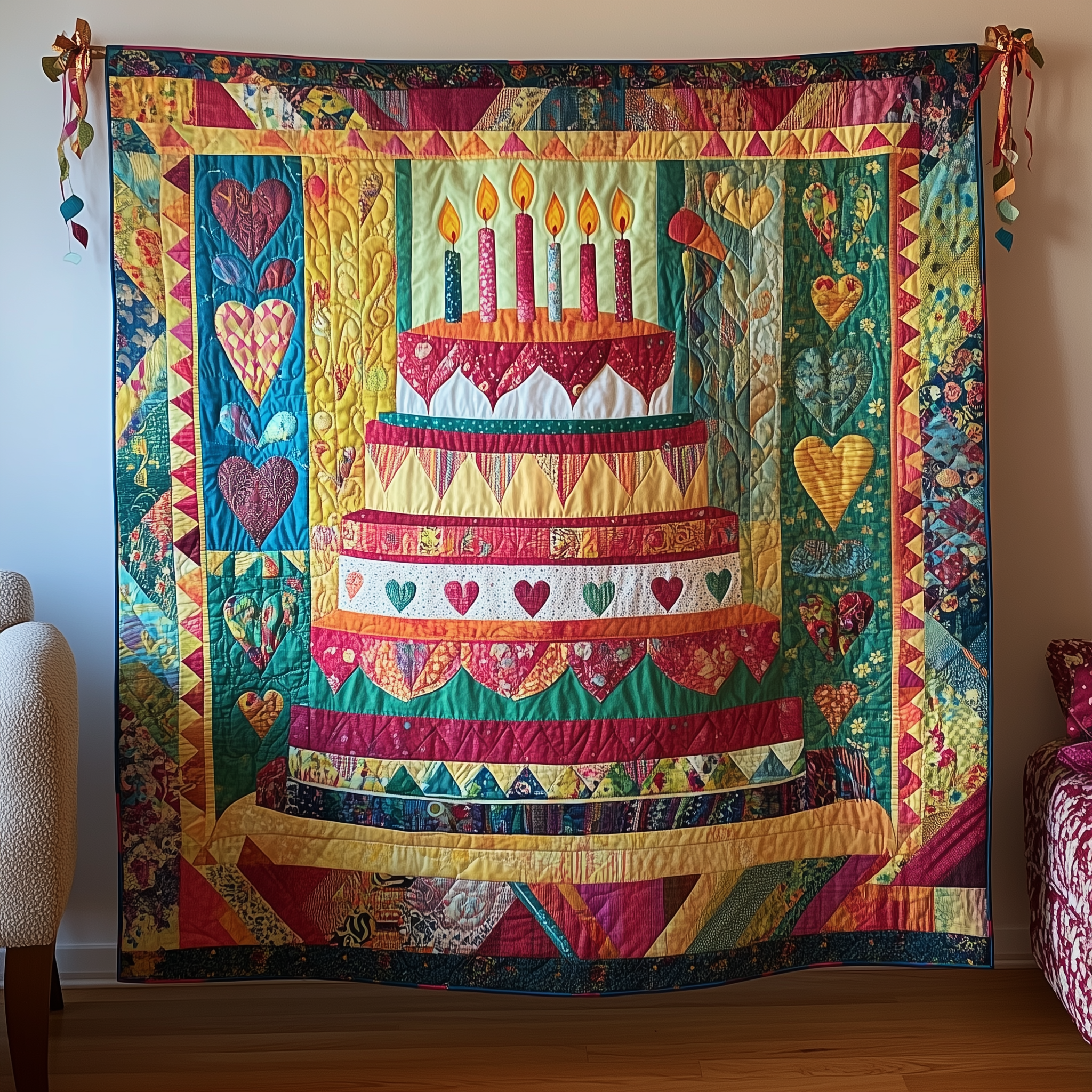 Cheerful Birthday Cake Quilted Blanket Best Throw Blanket Birthday Gifs For Him Her Cheerful Birthday Cake Quilted Blanket Best Throw Blanket Birthday Gifs For Him Her