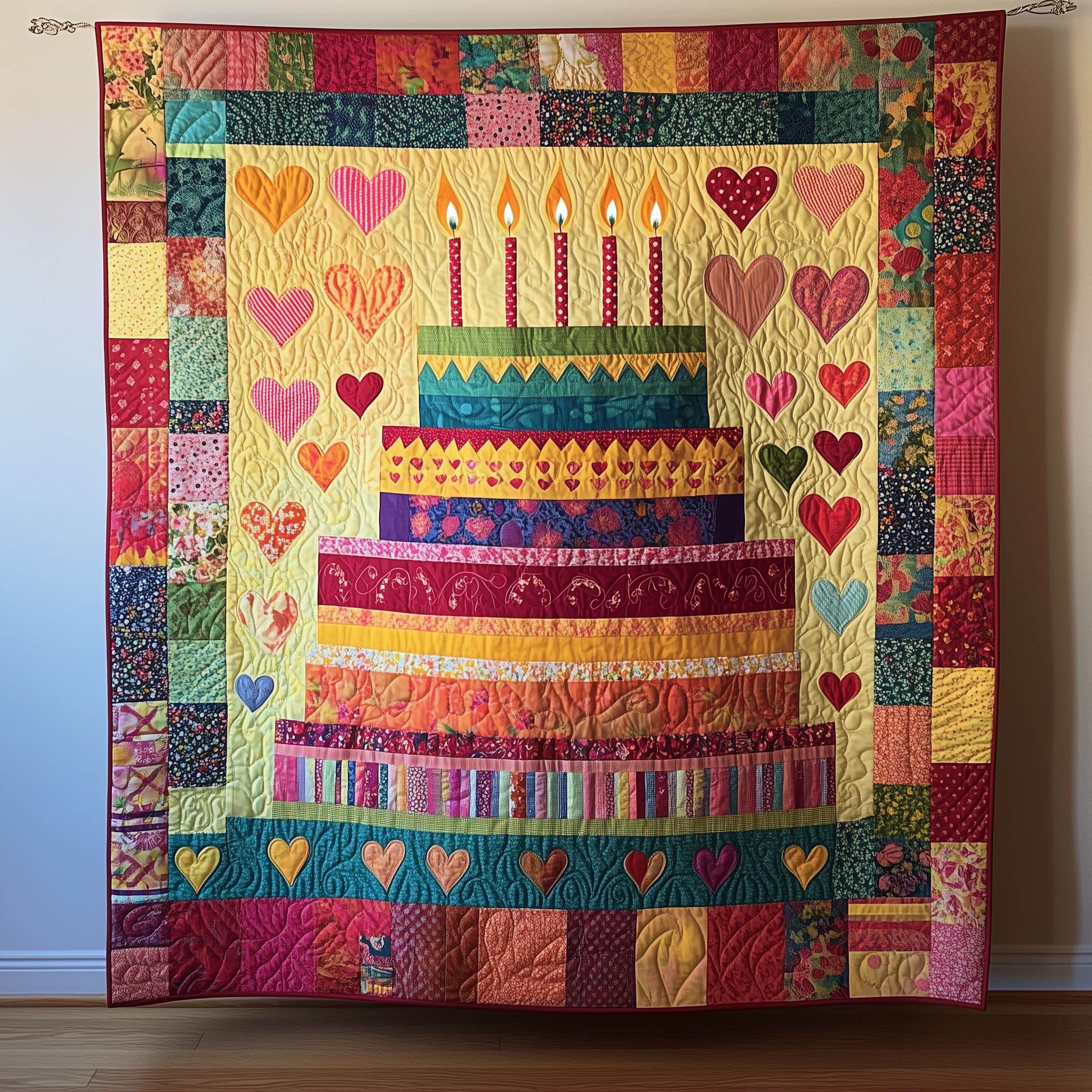 Cheerful Birthday Cake Quilted Blanket Best Throw Blanket Birthday Gifts For Women Cheerful Birthday Cake Quilted Blanket Best Throw Blanket Birthday Gifts For Women