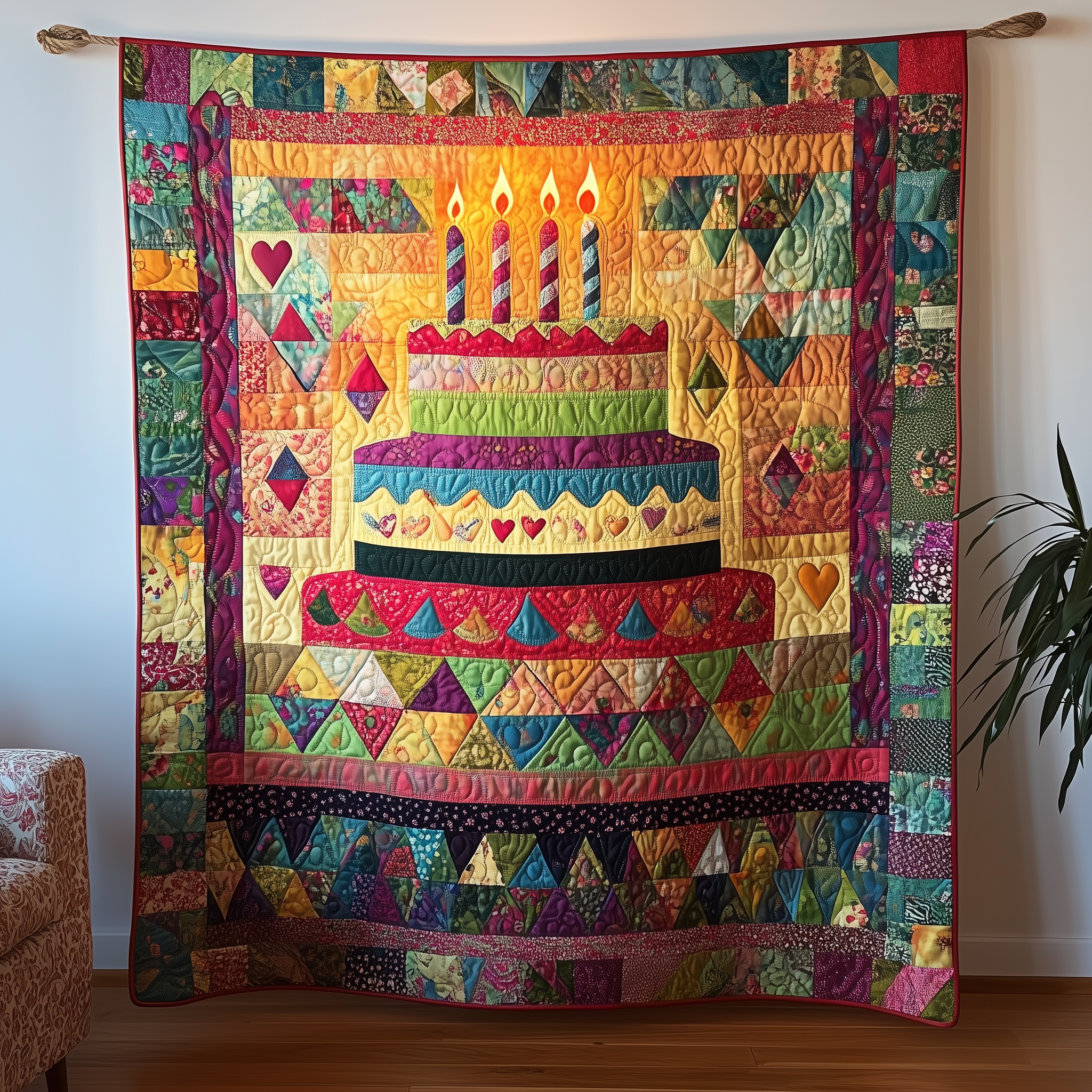 Cheerful Birthday Cake Quilted Blanket Best Throw Blanket Birthday Presents For Friends Cheerful Birthday Cake Quilted Blanket Best Throw Blanket Birthday Presents For Friends