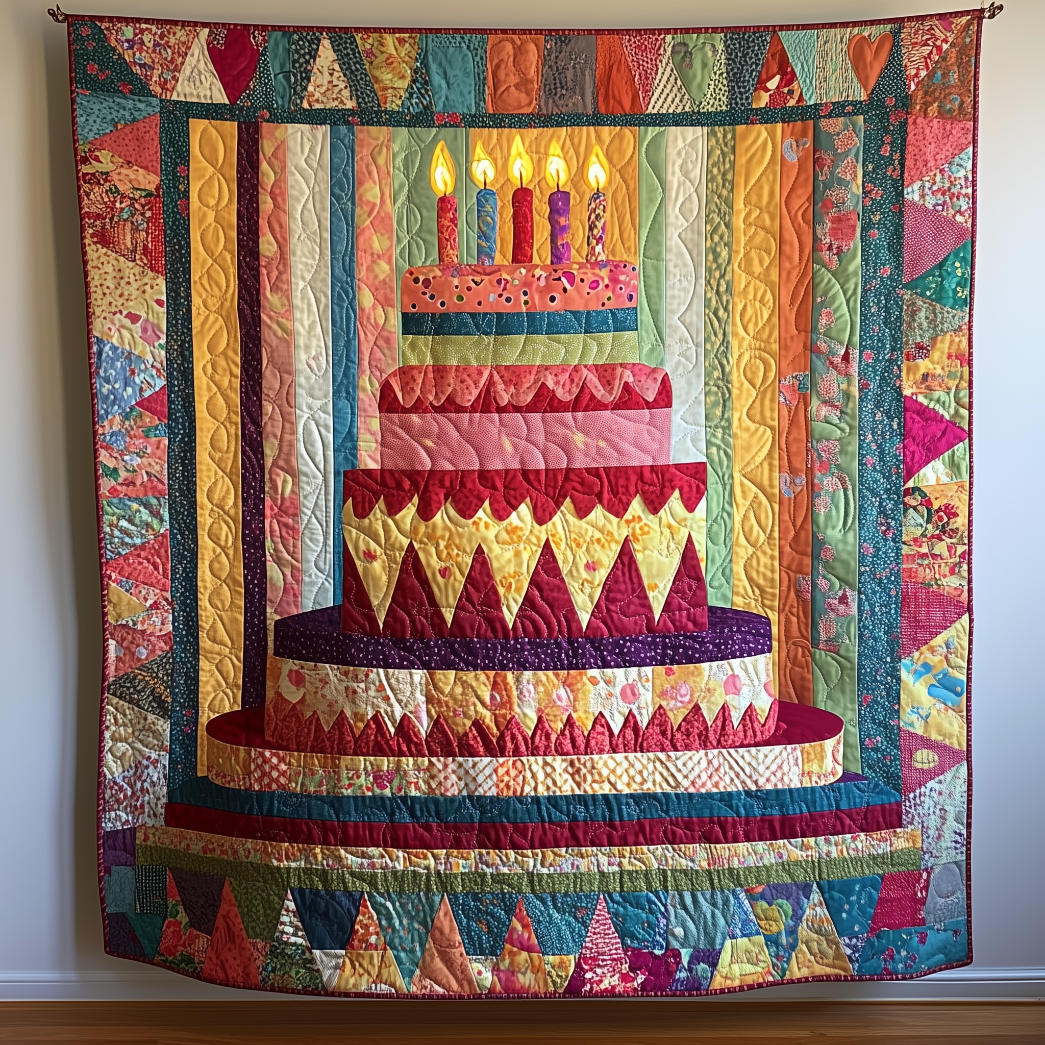Cheerful Birthday Cake Quilted Blanket Best Throw Blanket Cute Birthday Gifts For Brothers Cheerful Birthday Cake Quilted Blanket Best Throw Blanket Cute Birthday Gifts For Brothers