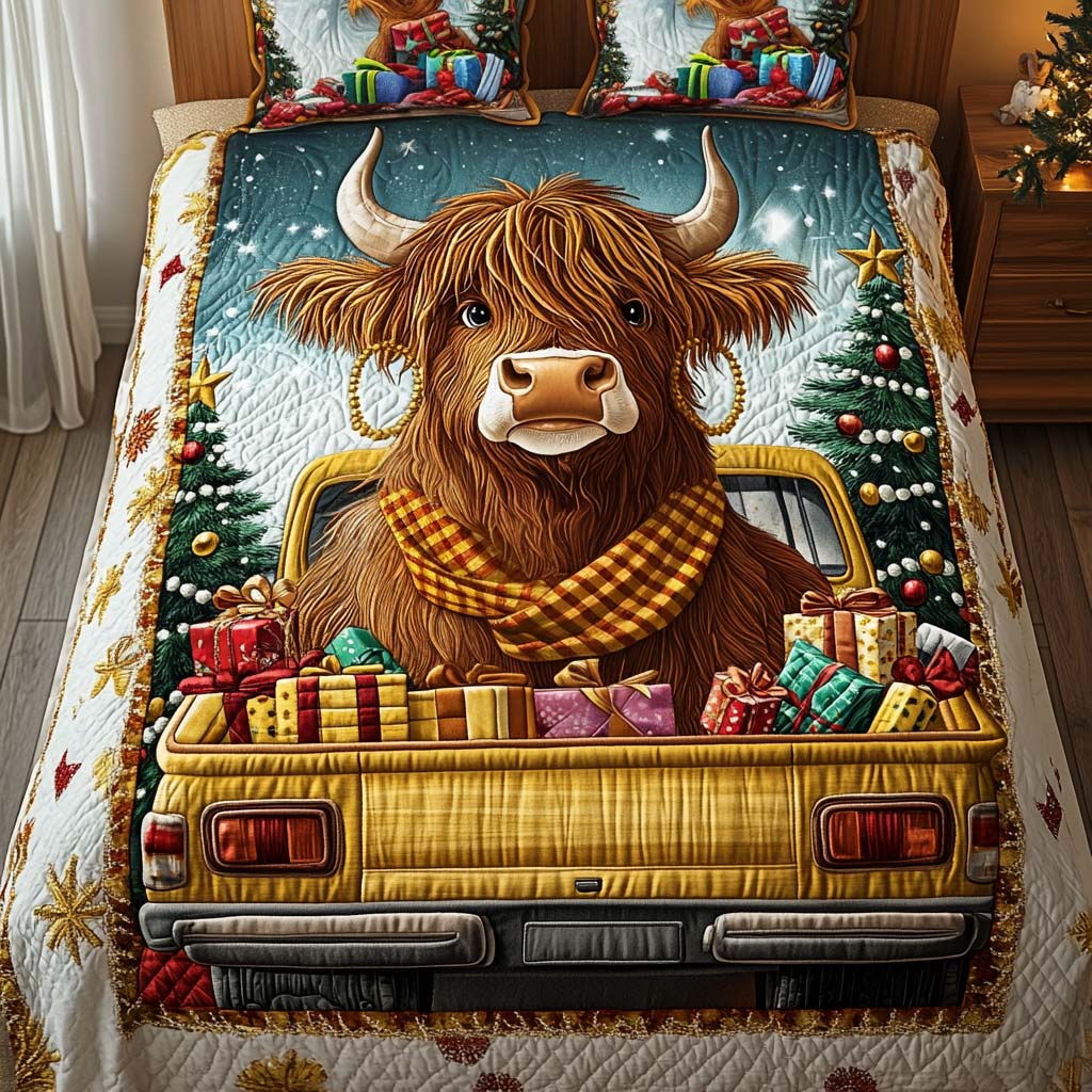 Cheerful Gift Ride Quilted Bedding Set Cow Lover Gift Ideas Cheerful Gift Ride Quilted Bedding Set Cow Lover Gift Ideas