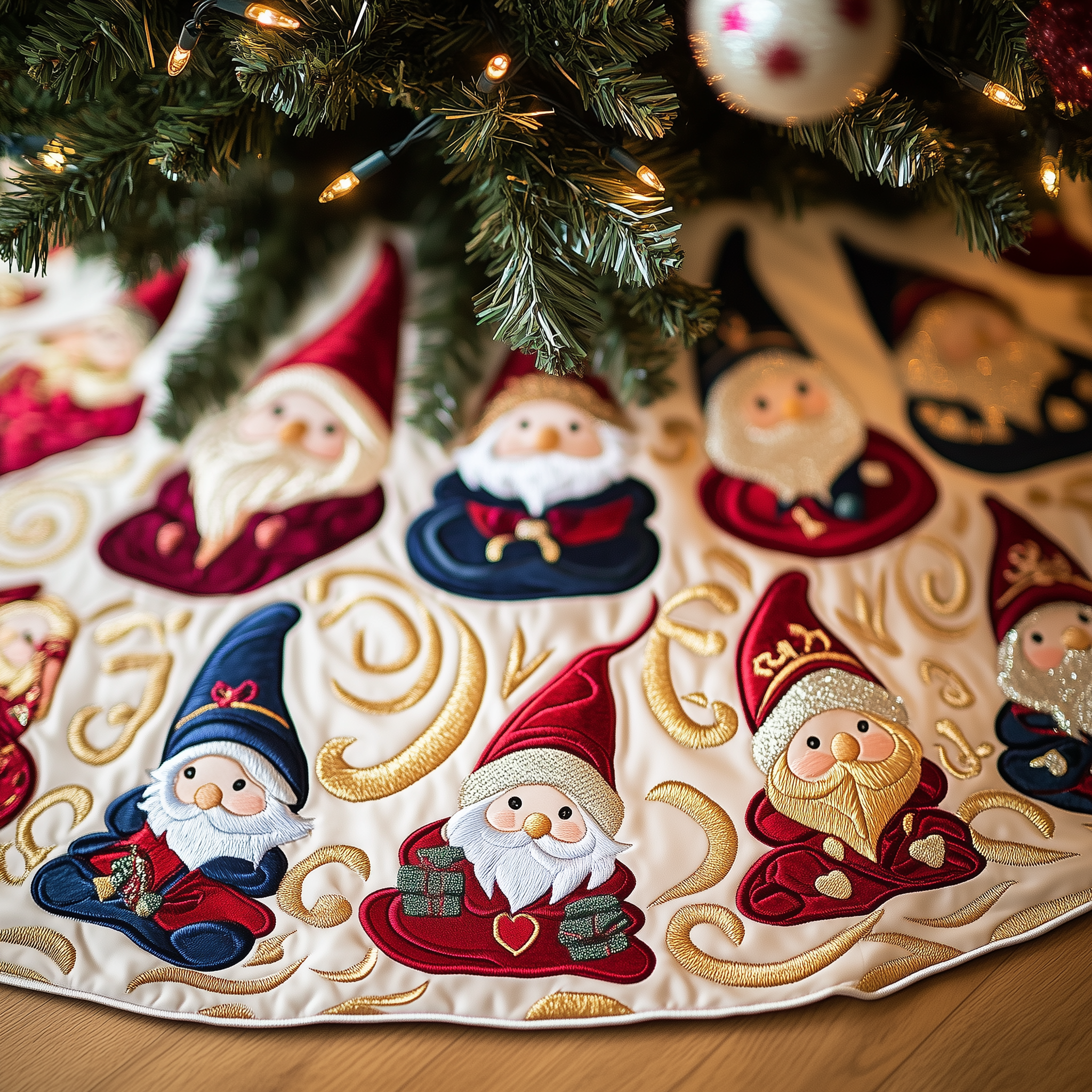 Cheerful Gnomes Quilted Tree Skirt Wrap Your Holidays in Comfort with the Right Tree Skirt Cheerful Gnomes Quilted Tree Skirt Wrap Your Holidays in Comfort with the Right Tree Skirt