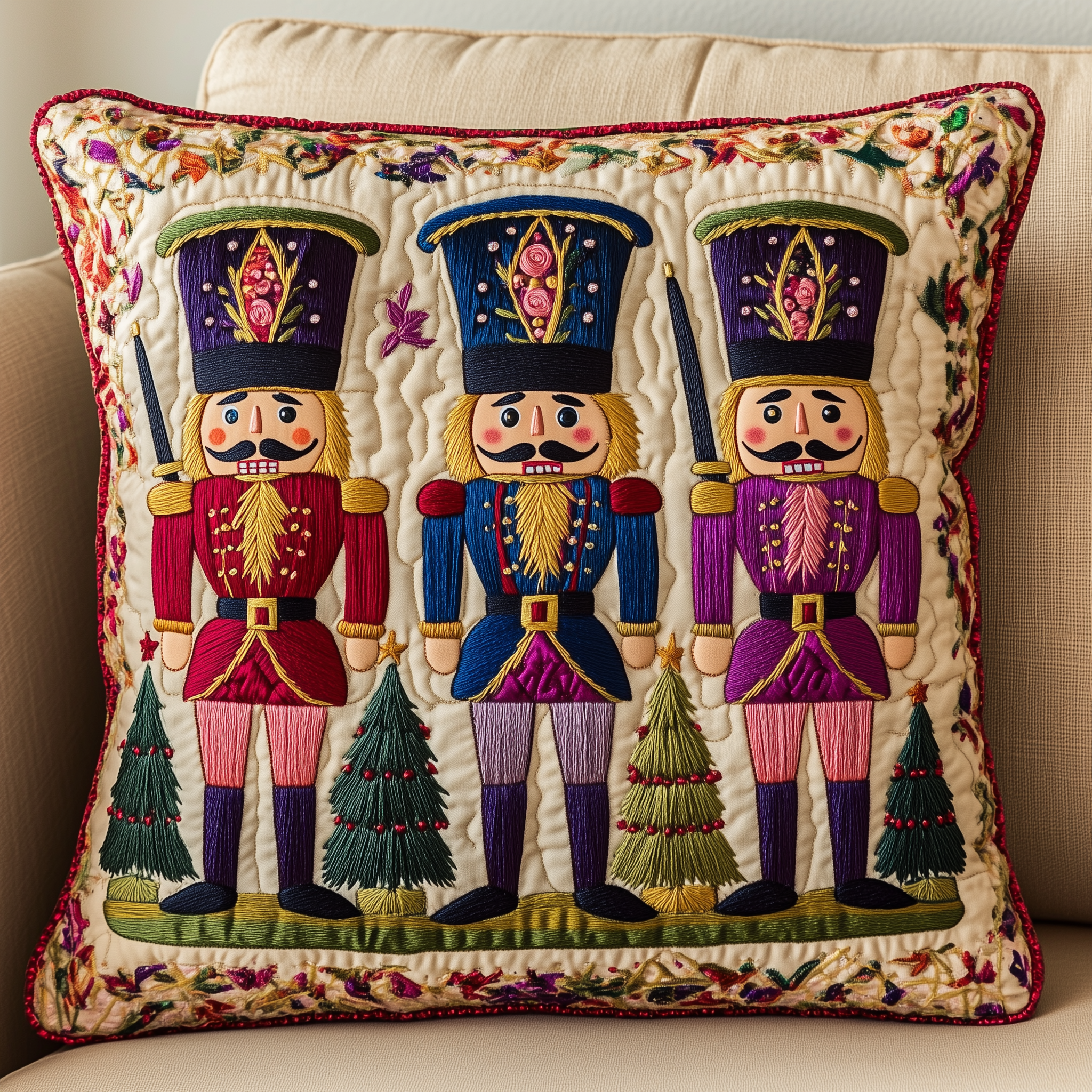 Cheerful Nutcracker Quilted Pillow Case Experience the Ultimate Comfort with Exclusive Pillow Cases Cheerful Nutcracker Quilted Pillow Case Experience the Ultimate Comfort with Exclusive Pillow Cases
