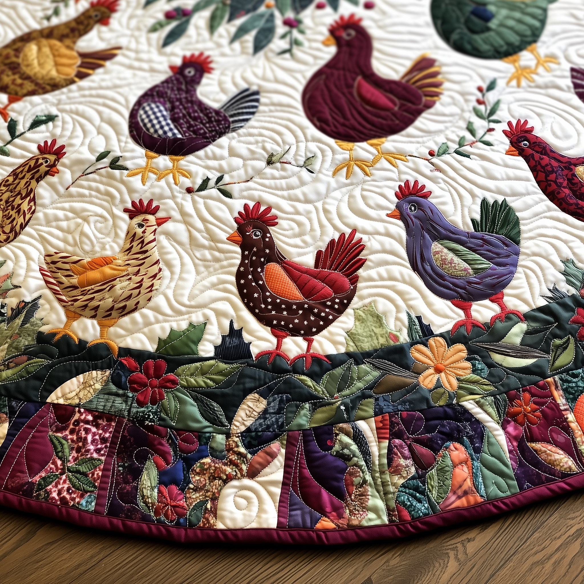 Chicken Christmas Quilted Tree Skirt Relax and Let the Holidays Shine with a Trusted Tree Skirt Chicken Christmas Quilted Tree Skirt Relax and Let the Holidays Shine with a Trusted Tree Skirt