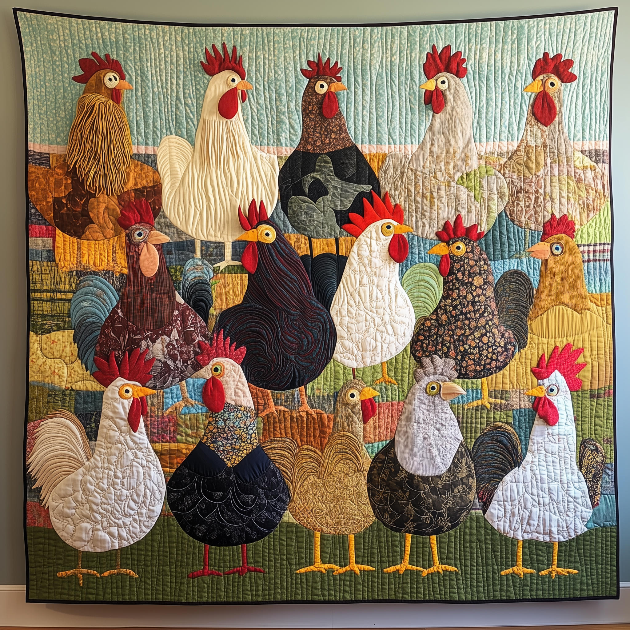 Chicken Invaders Quilted Blanket Feel Unique with a Blanket Made Just for You Chicken Invaders Quilted Blanket Feel Unique with a Blanket Made Just for You
