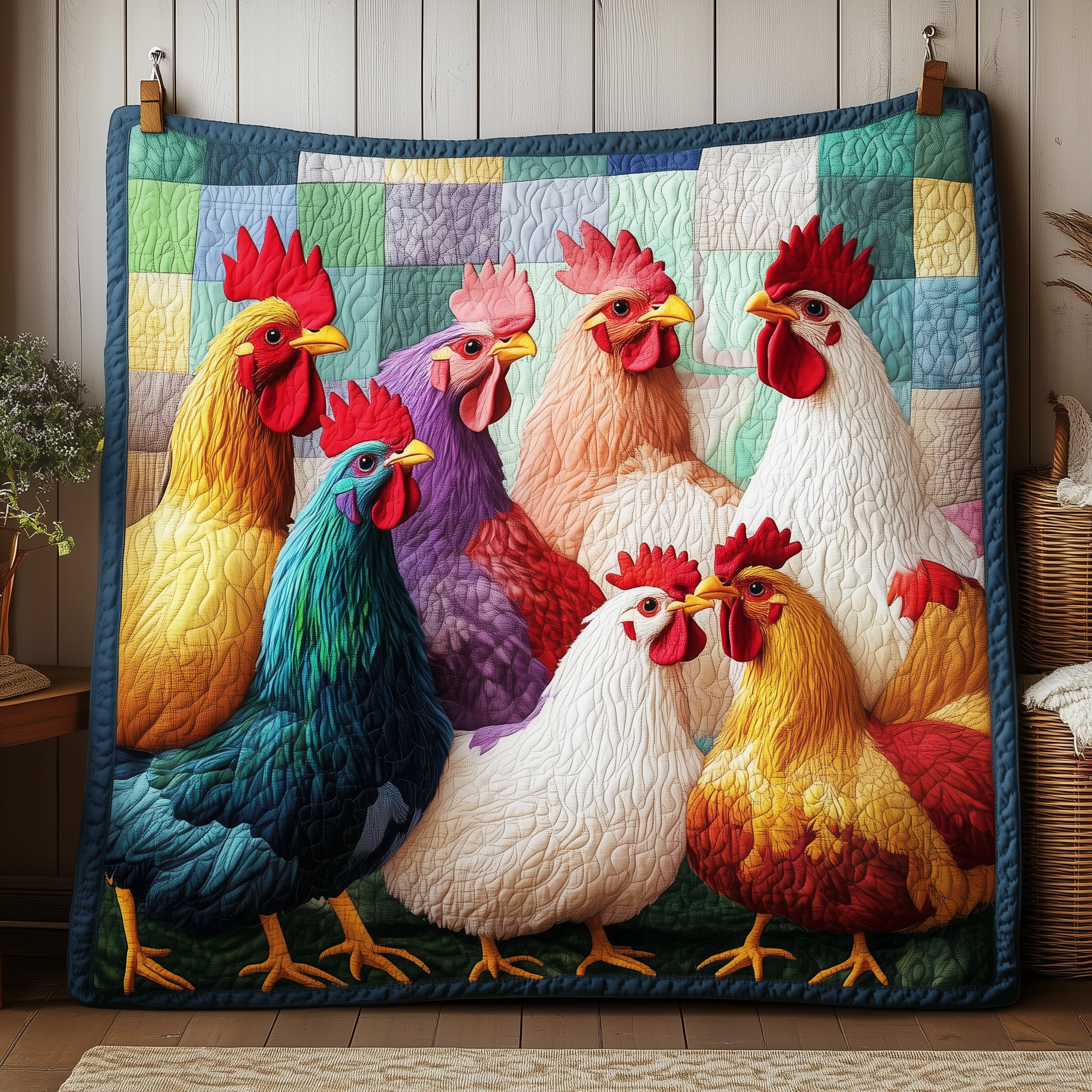 Chicken Quilted Blanket Bring the Family Together with a Blanket Everyone Loves Chicken Quilted Blanket Bring the Family Together with a Blanket Everyone Loves