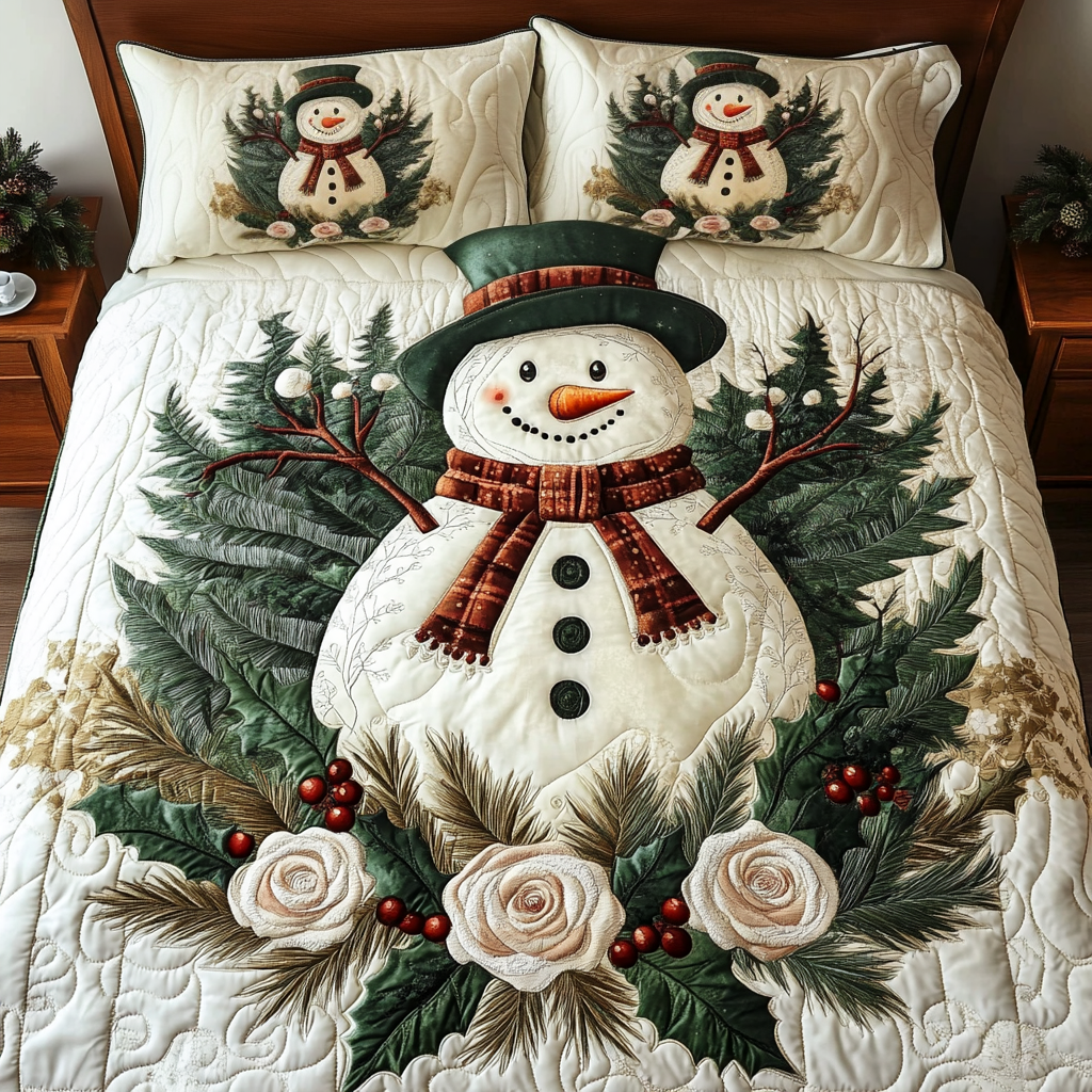 Chill Dreams Quilted Bedding Set Snowman Gifts For Adults Chill Dreams Quilted Bedding Set Snowman Gifts For Adults