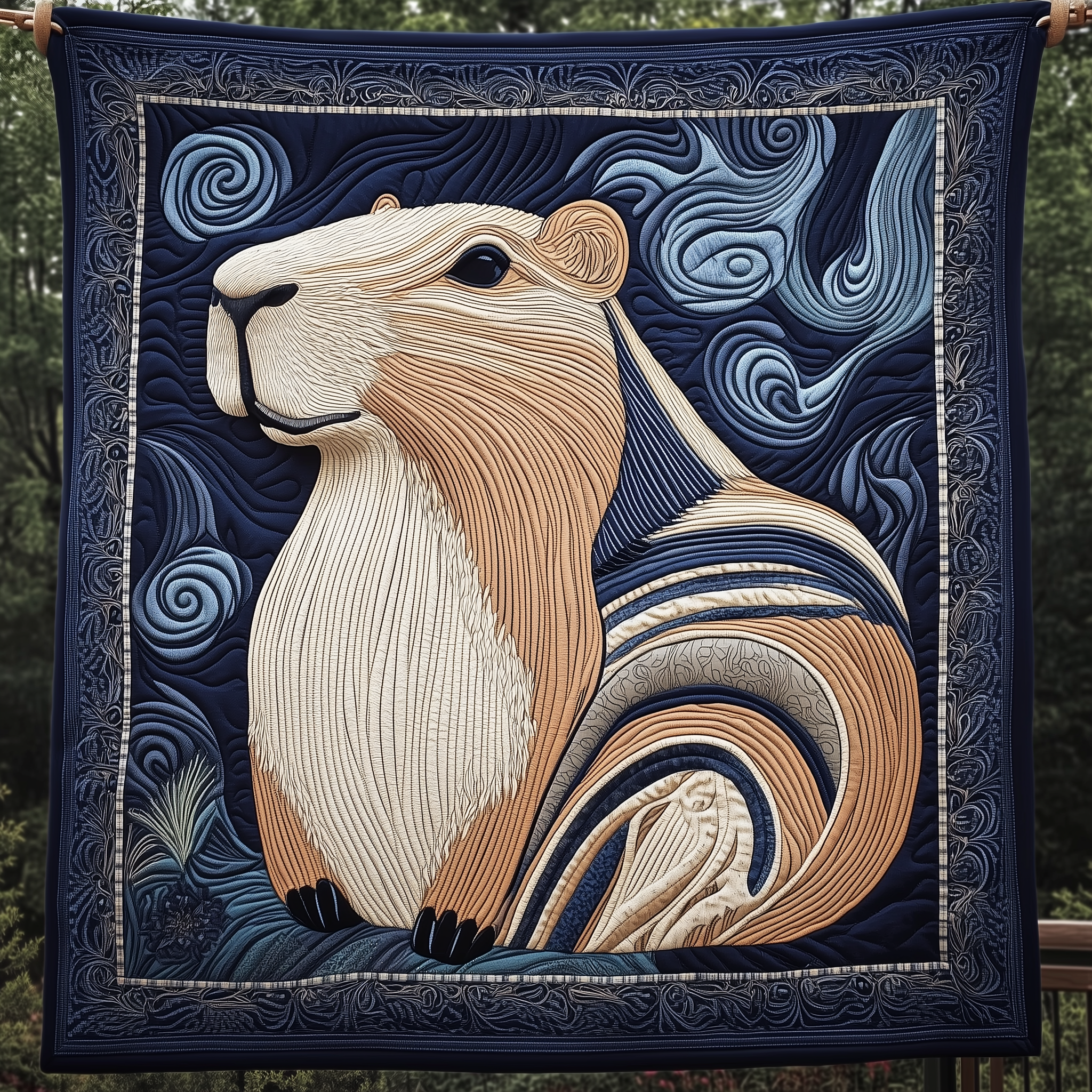 Chilling Capybara Quilted Blanket Throw Blankets For Couch Capybara Gifts For Him Chilling Capybara Quilted Blanket Throw Blankets For Couch Capybara Gifts For Him