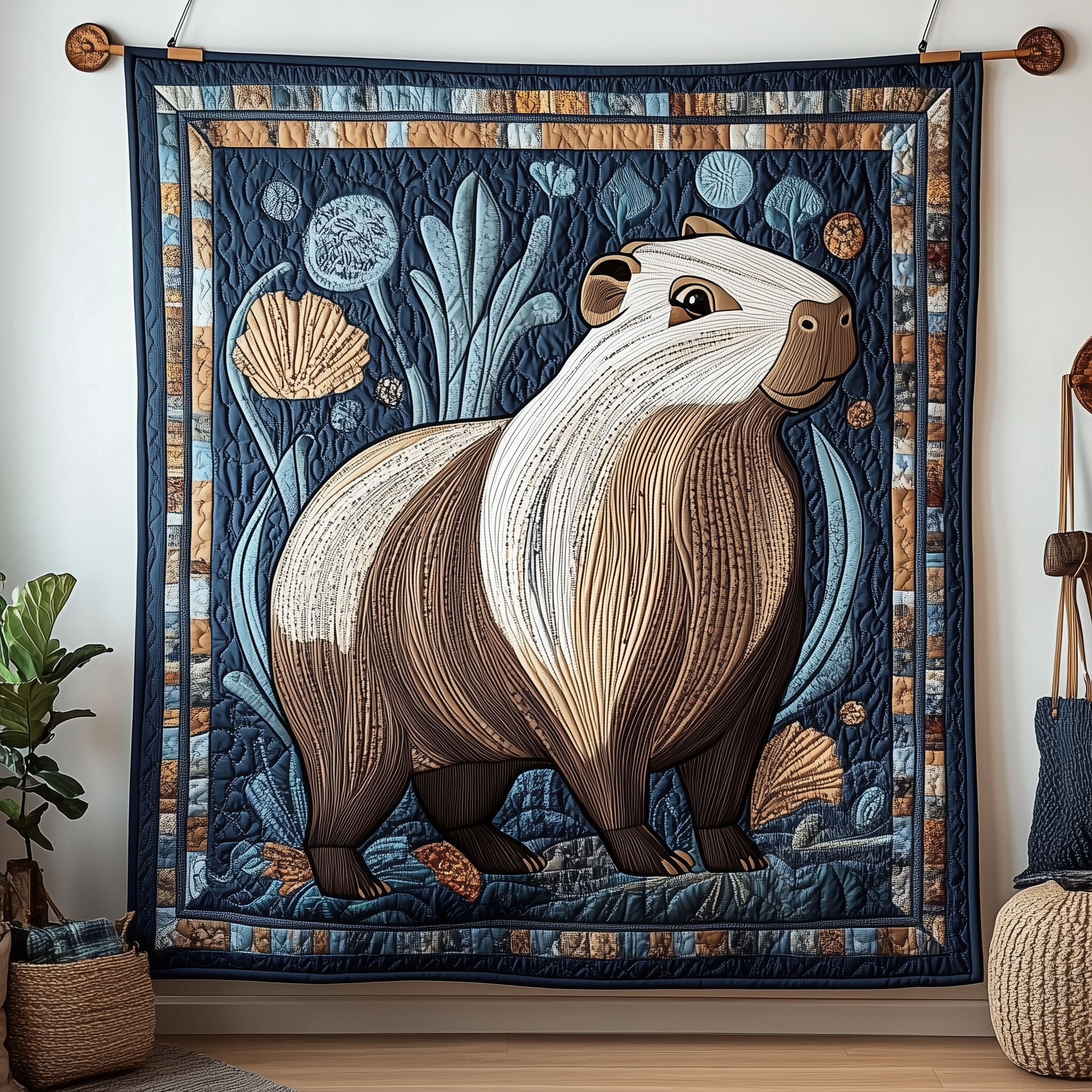Chilling Capybara Quilted Blanket Throw Blankets For Couch Capybara Themed Gifts For Adults Chilling Capybara Quilted Blanket Throw Blankets For Couch Capybara Themed Gifts For Adults