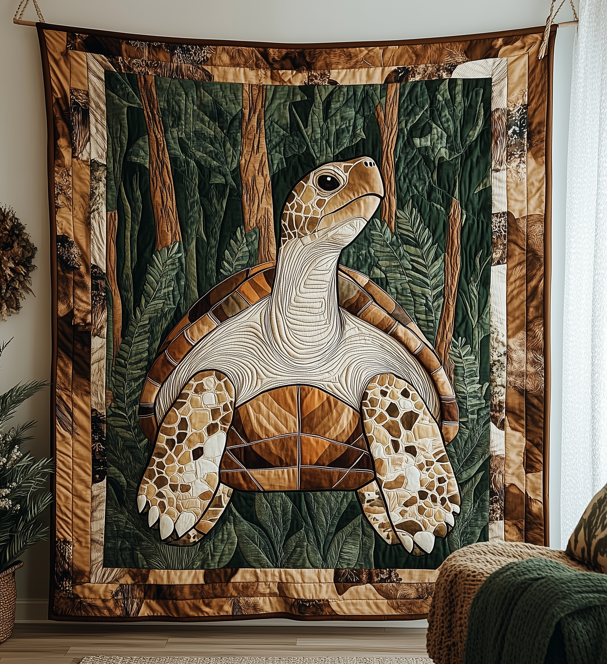Chilling In The Jungles Tortoise Quilted Blanket Cute Unique Blanket Item Merch Gift For Turtle Lover Chilling In The Jungles Tortoise Quilted Blanket Cute Unique Blanket Item Merch Gift For Turtle Lover