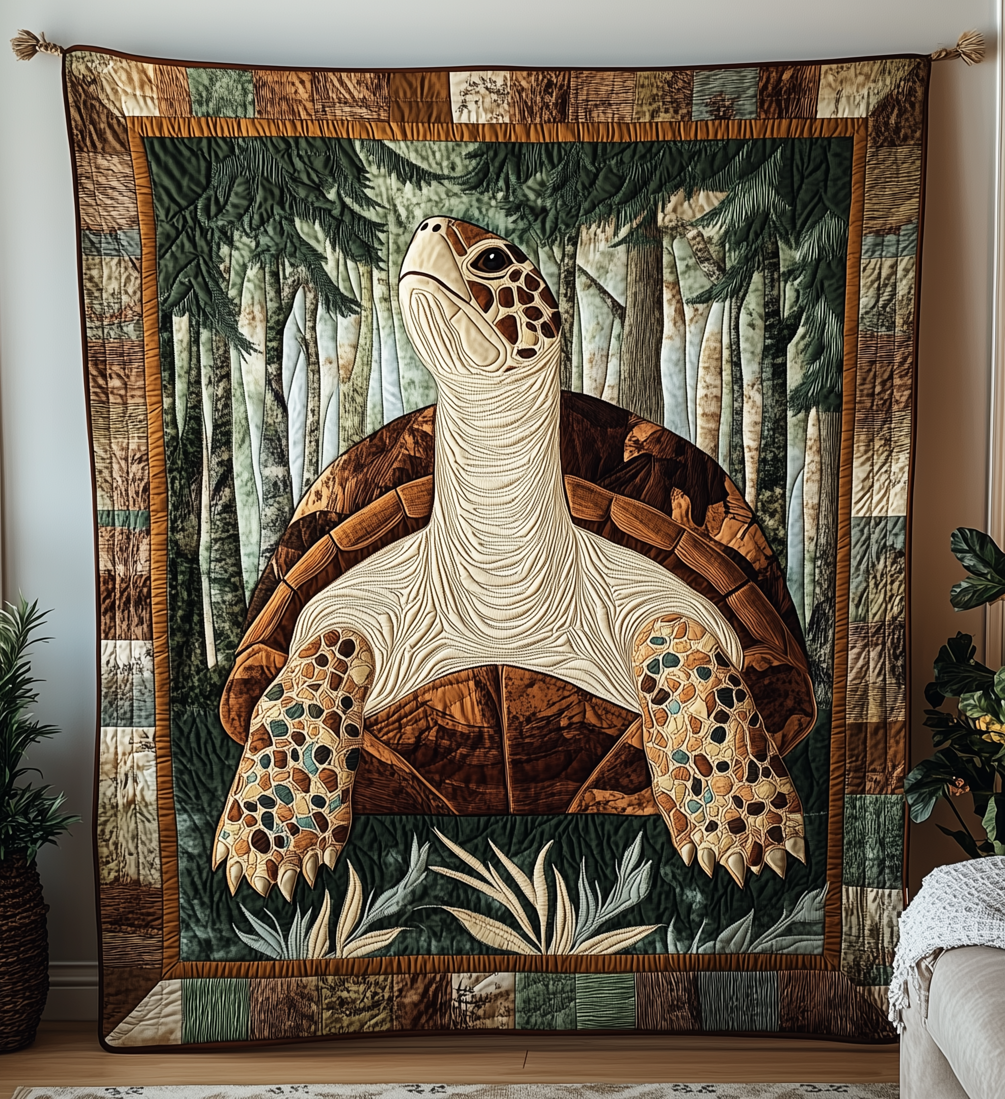 Chilling In The Jungles Tortoise Quilted Blanket Cute Unique Blanket Item Merch Turtle Gifts For Her Chilling In The Jungles Tortoise Quilted Blanket Cute Unique Blanket Item Merch Turtle Gifts For Her