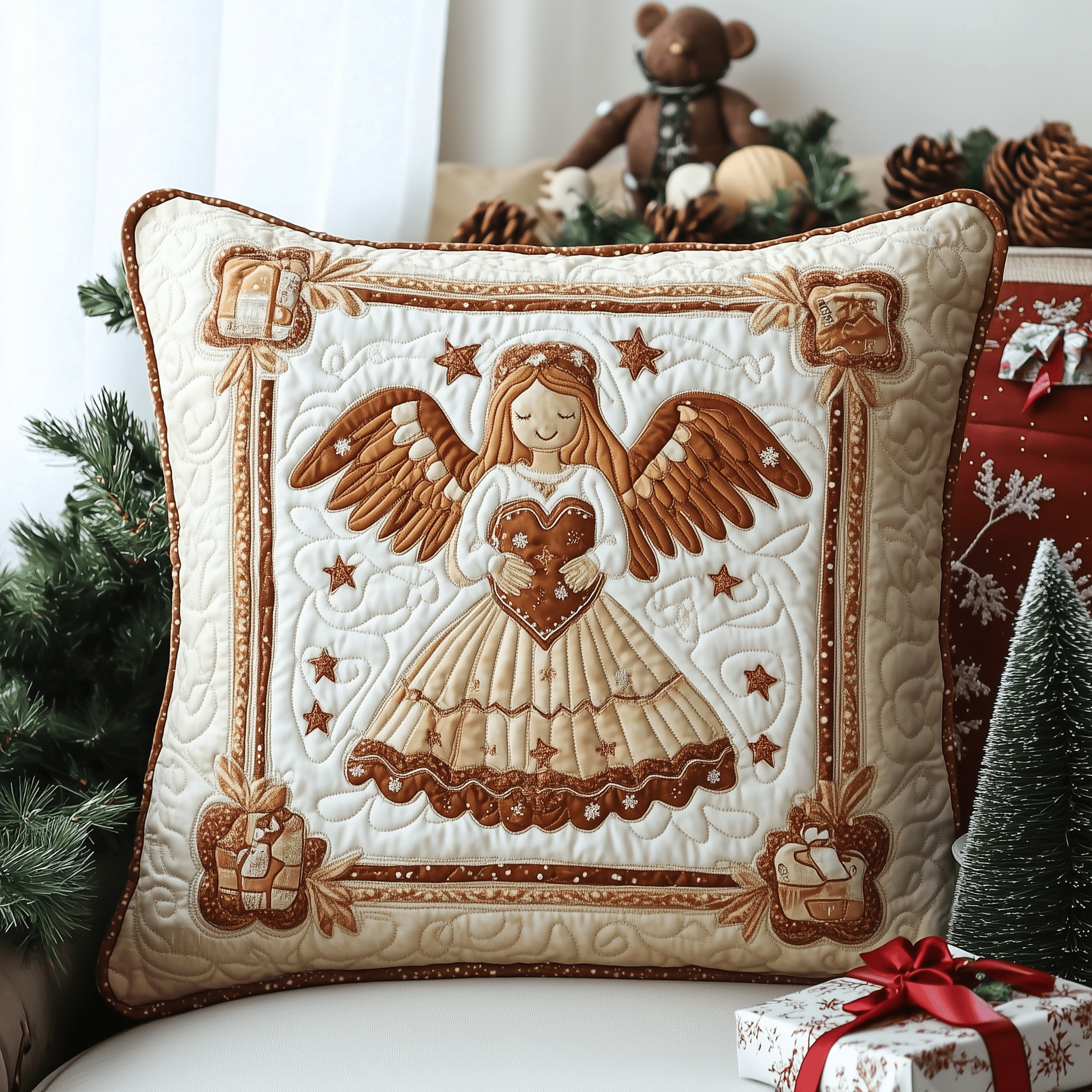 Christmas Angel Cookies Quilted Pillow Case Feel Closer to Home with Pillow Cases Designed for Families Christmas Angel Cookies Quilted Pillow Case Feel Closer to Home with Pillow Cases Designed for Families