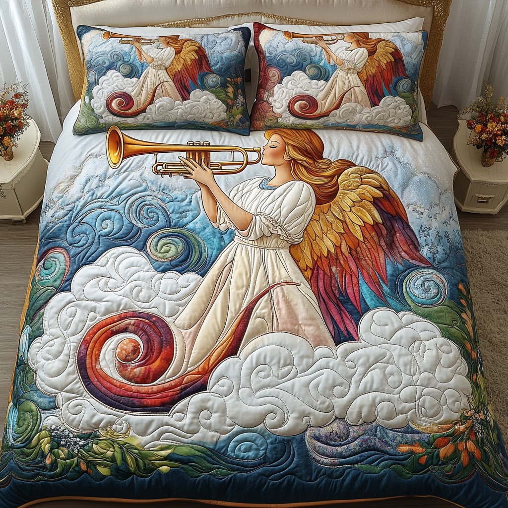 Christmas Angel Melody Quilted Bedding Set Christmas Present Ideas Christmas Angel Melody Quilted Bedding Set Christmas Present Ideas