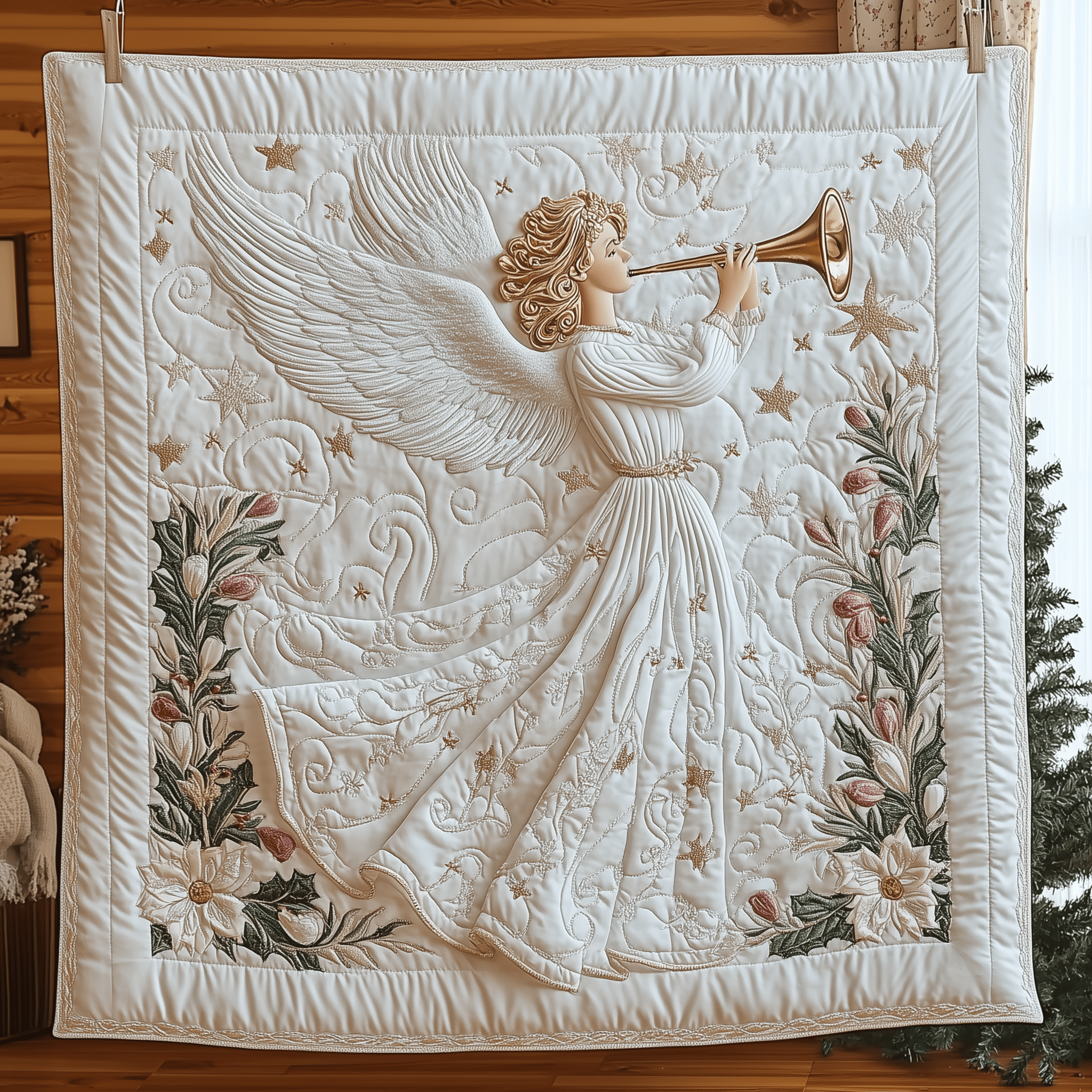 Christmas Angel Quilted Blanket Feel the Comfort of Home, Wherever You Go Christmas Angel Quilted Blanket Feel the Comfort of Home, Wherever You Go