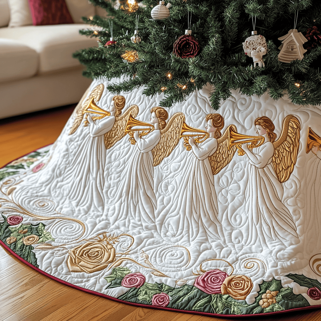 Christmas Angel Quilted Tree Skirt Celebrate Beautifully with a Reliable Tree Skirt Christmas Angel Quilted Tree Skirt Celebrate Beautifully with a Reliable Tree Skirt