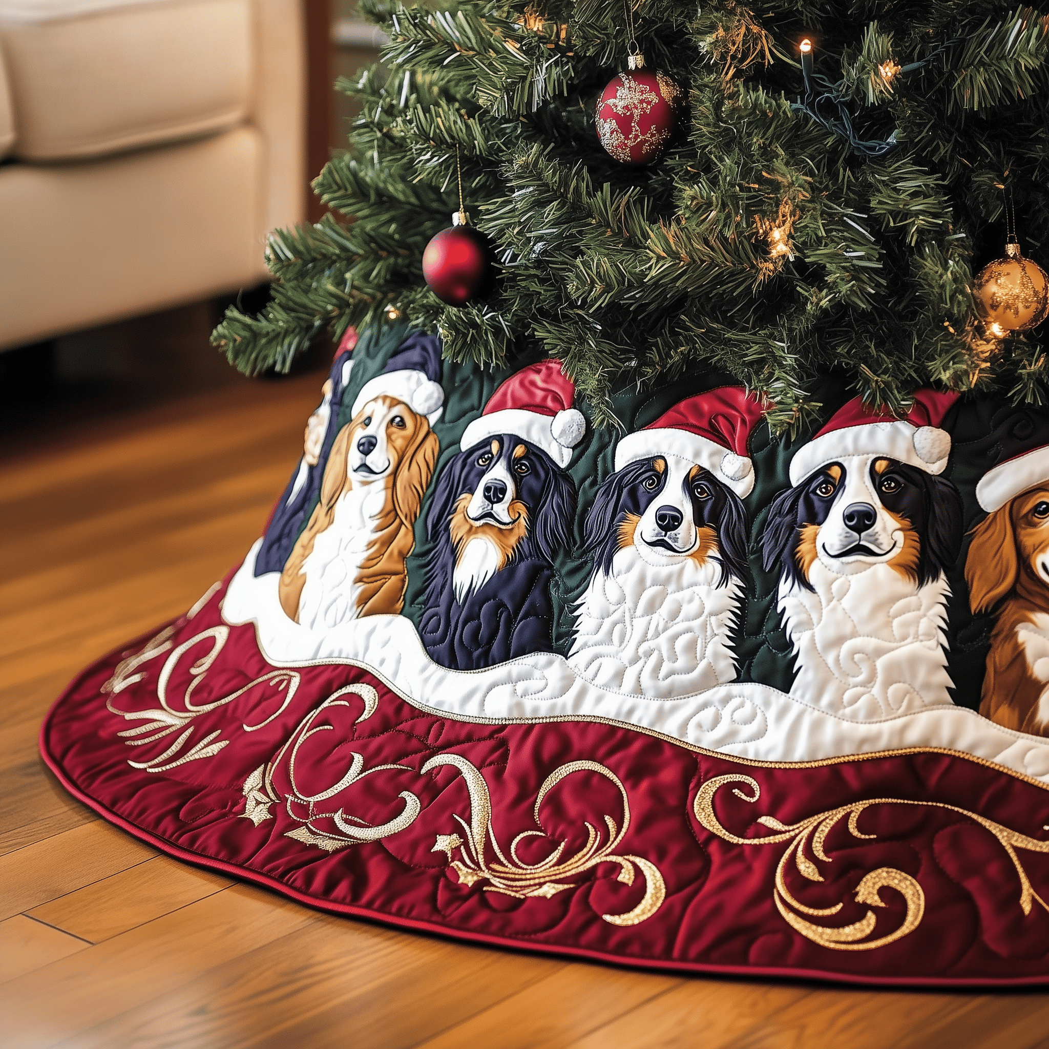 Christmas Australian Shepherd Quilted Tree Skirt Celebrate Your Way with a Chic and Functional Tree Skirt Christmas Australian Shepherd Quilted Tree Skirt Celebrate Your Way with a Chic and Functional Tree Skirt