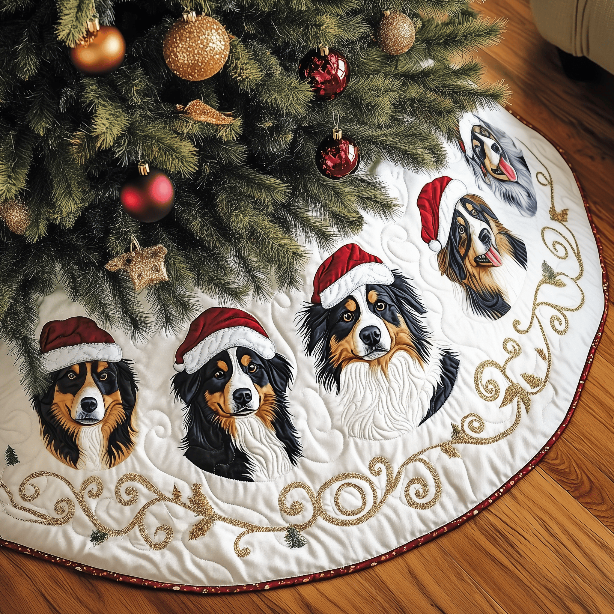 Christmas Australian Shepherd Quilted Tree Skirt Feel the Spirit of Giving with a Safe Tree Skirt Christmas Australian Shepherd Quilted Tree Skirt Feel the Spirit of Giving with a Safe Tree Skirt