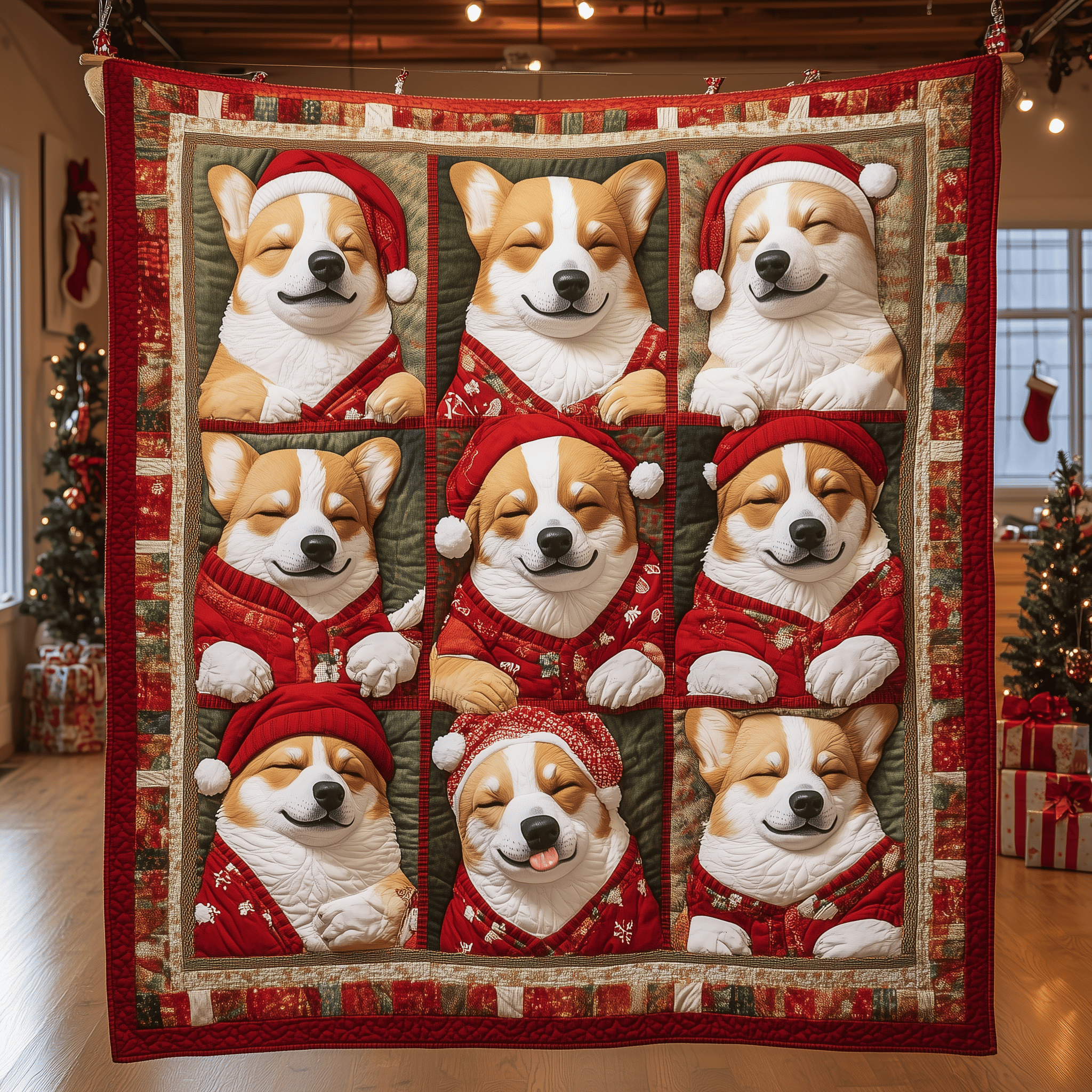 Christmas Baby Corgi Quilted Blanket A Blanket for Every Season and Every Mood Christmas Baby Corgi Quilted Blanket A Blanket for Every Season and Every Mood