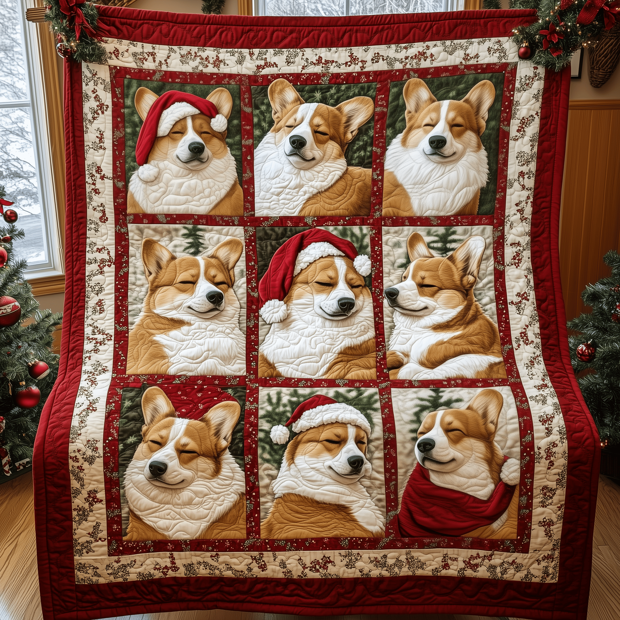 Christmas Baby Corgi Quilted Blanket Experience the Ultimate in Custom Comfort Christmas Baby Corgi Quilted Blanket Experience the Ultimate in Custom Comfort