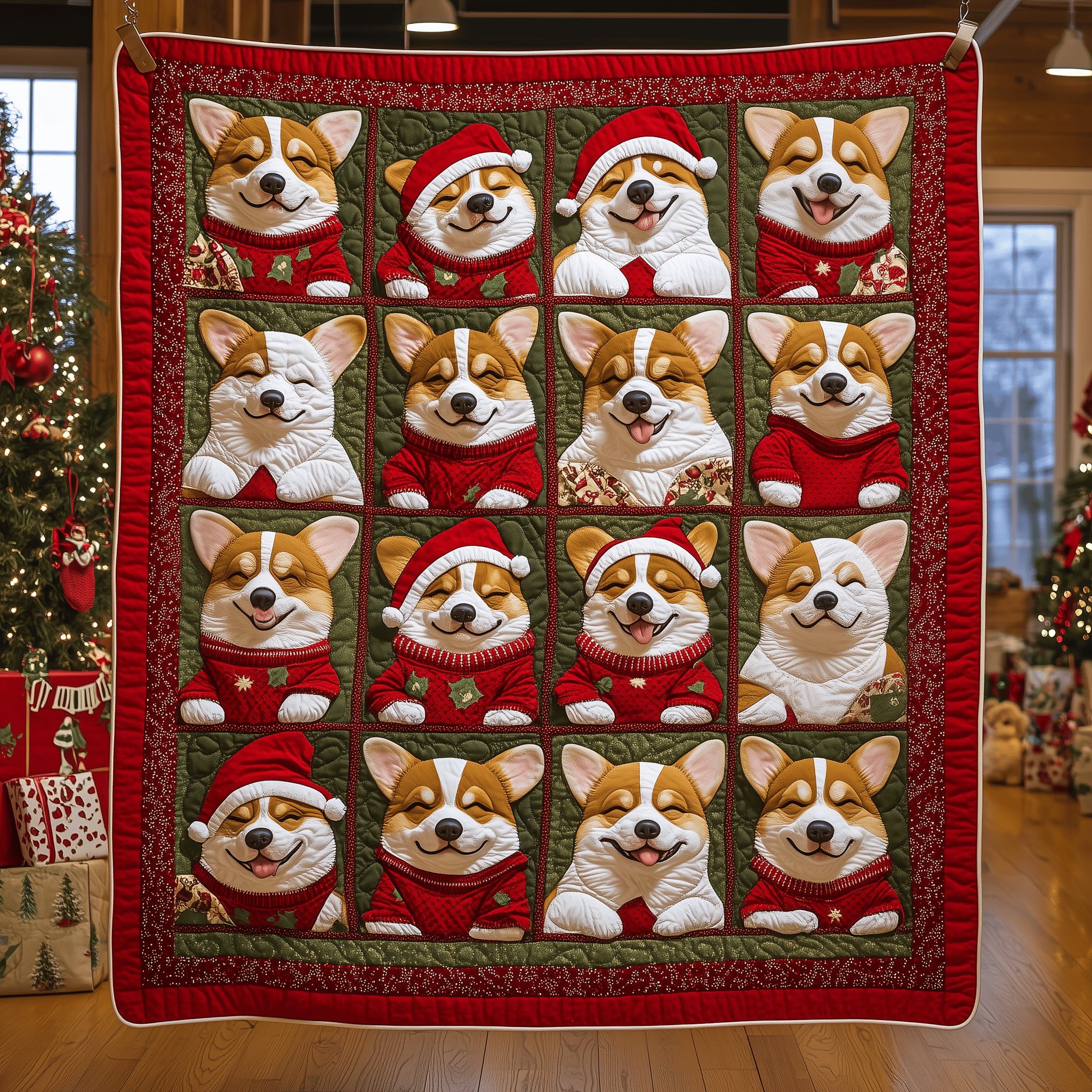 Christmas Baby Corgi Quilted Blanket Feel At Ease with a Blanket That's Perfectly Practical Christmas Baby Corgi Quilted Blanket Feel At Ease with a Blanket That's Perfectly Practical