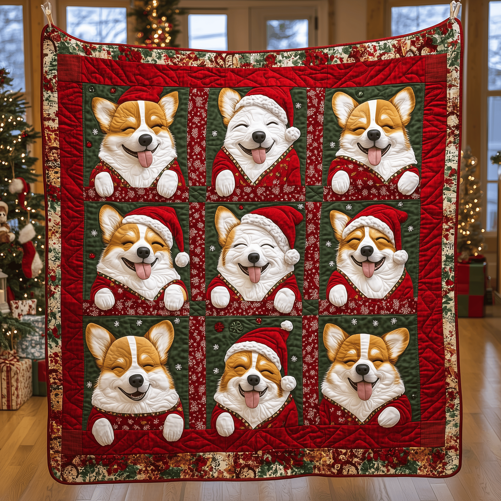Christmas Baby Corgi Quilted Blanket Feel Comfortable Indoors and Out with Our Multi-Use Blanket Christmas Baby Corgi Quilted Blanket Feel Comfortable Indoors and Out with Our Multi-Use Blanket