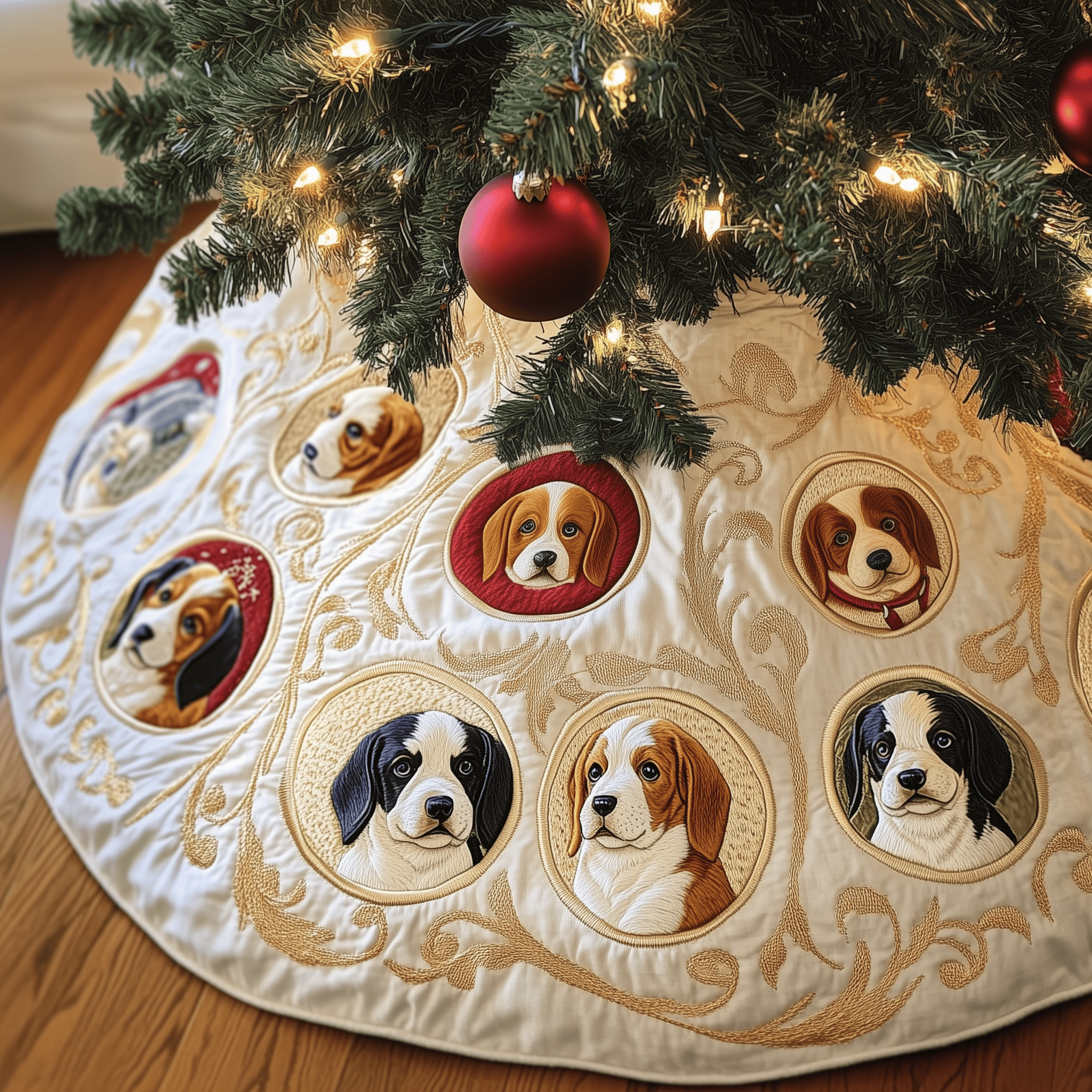 Christmas Beagle Quilted Tree Skirt Add Comfort and Joy to Your Home with a Durable Tree Skirt Christmas Beagle Quilted Tree Skirt Add Comfort and Joy to Your Home with a Durable Tree Skirt