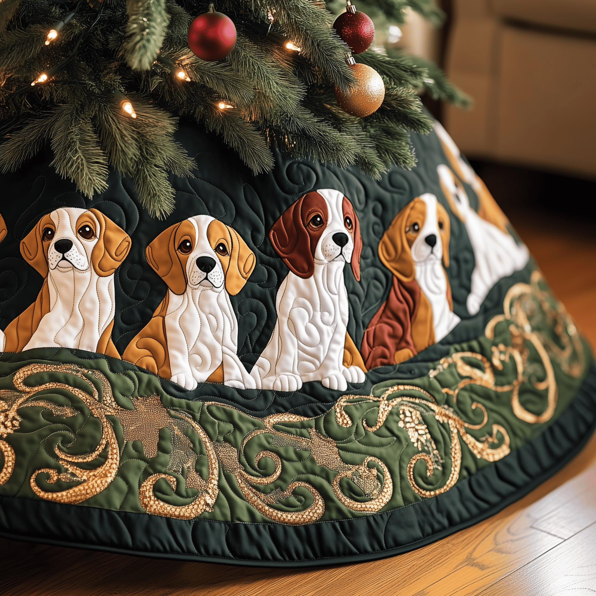 Christmas Beagle Quilted Tree Skirt Celebrate in Style with a Tree Skirt That Protects Christmas Beagle Quilted Tree Skirt Celebrate in Style with a Tree Skirt That Protects