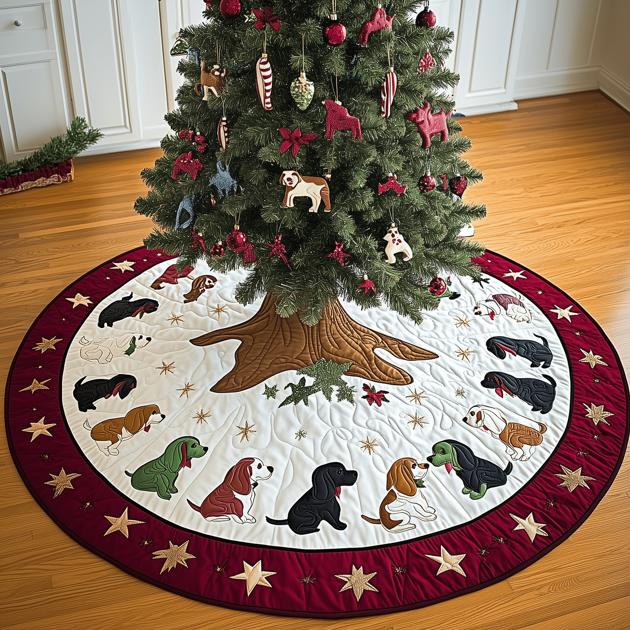 Christmas Beagle Quilted Tree Skirt Celebrate the Season Safely with a Durable Tree Skirt Christmas Beagle Quilted Tree Skirt Celebrate the Season Safely with a Durable Tree Skirt