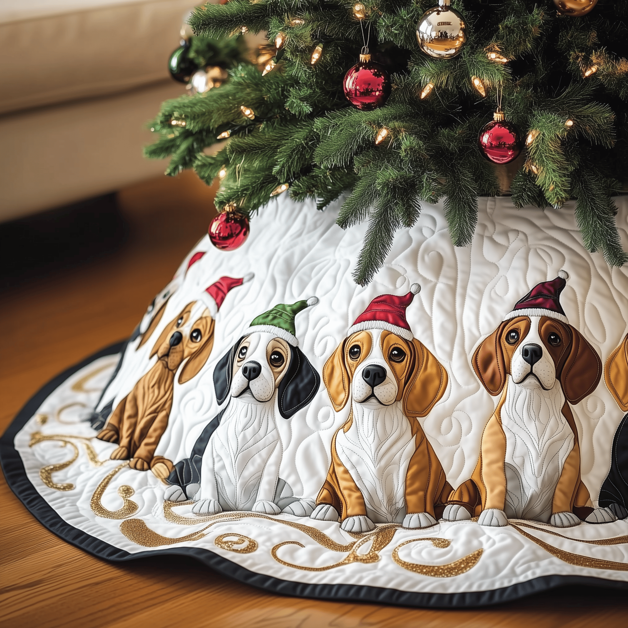 Christmas Beagle Quilted Tree Skirt Enjoy a Peaceful Holiday with the Perfect Tree Skirt Christmas Beagle Quilted Tree Skirt Enjoy a Peaceful Holiday with the Perfect Tree Skirt