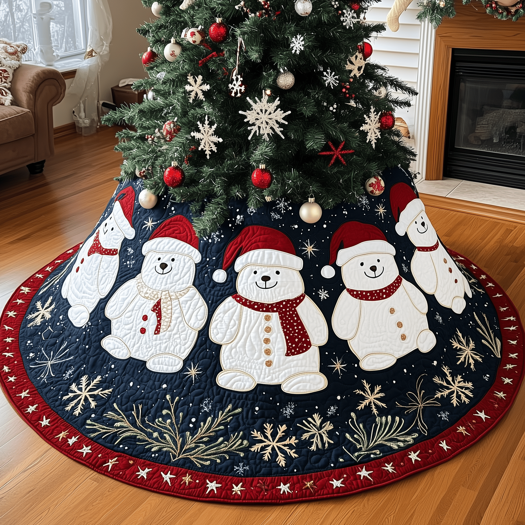 Christmas Bear Quilted Tree Skirt Enjoy a Festive and Worry-Free Holiday Season Christmas Bear Quilted Tree Skirt Enjoy a Festive and Worry-Free Holiday Season