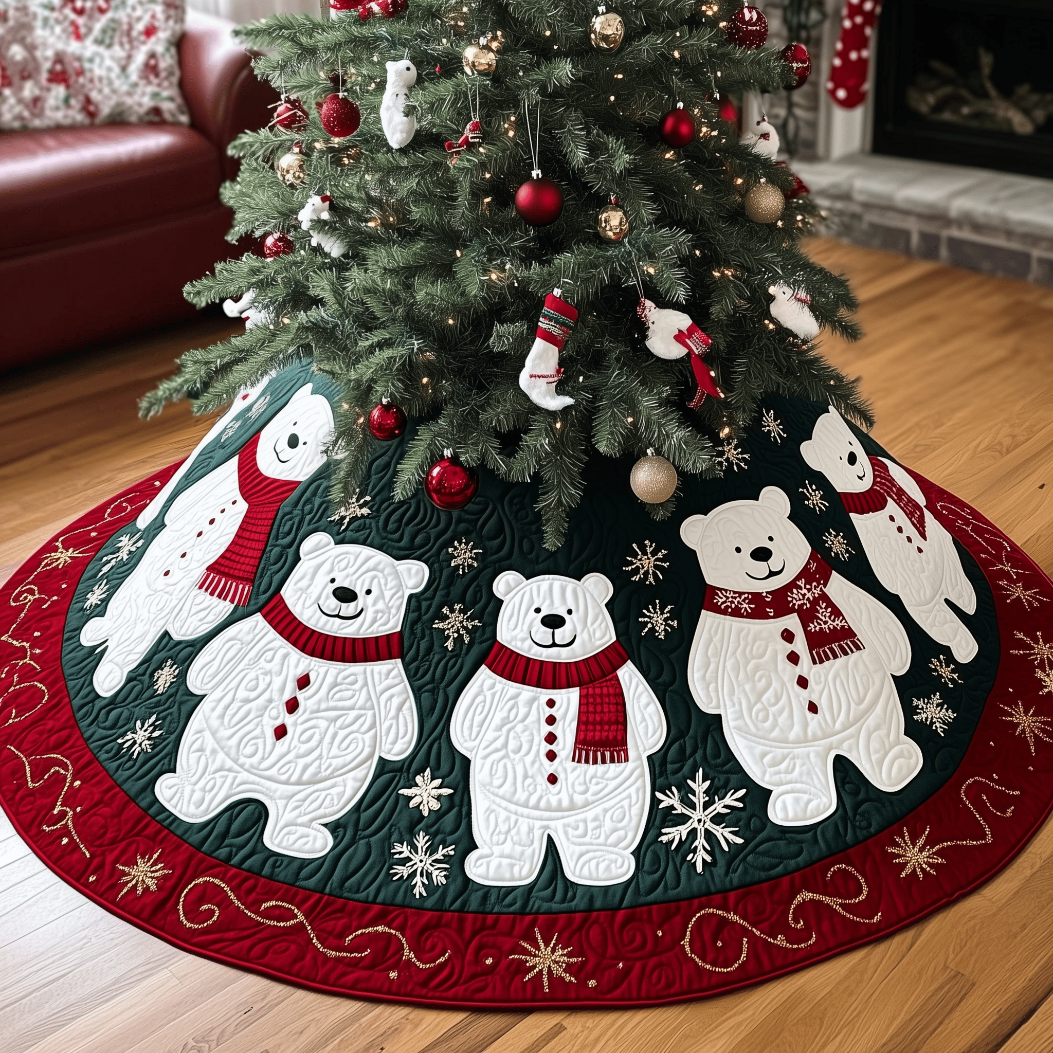 Christmas Bear Quilted Tree Skirt Feel the Peace of the Holidays with a Thoughtful Tree Skirt Christmas Bear Quilted Tree Skirt Feel the Peace of the Holidays with a Thoughtful Tree Skirt