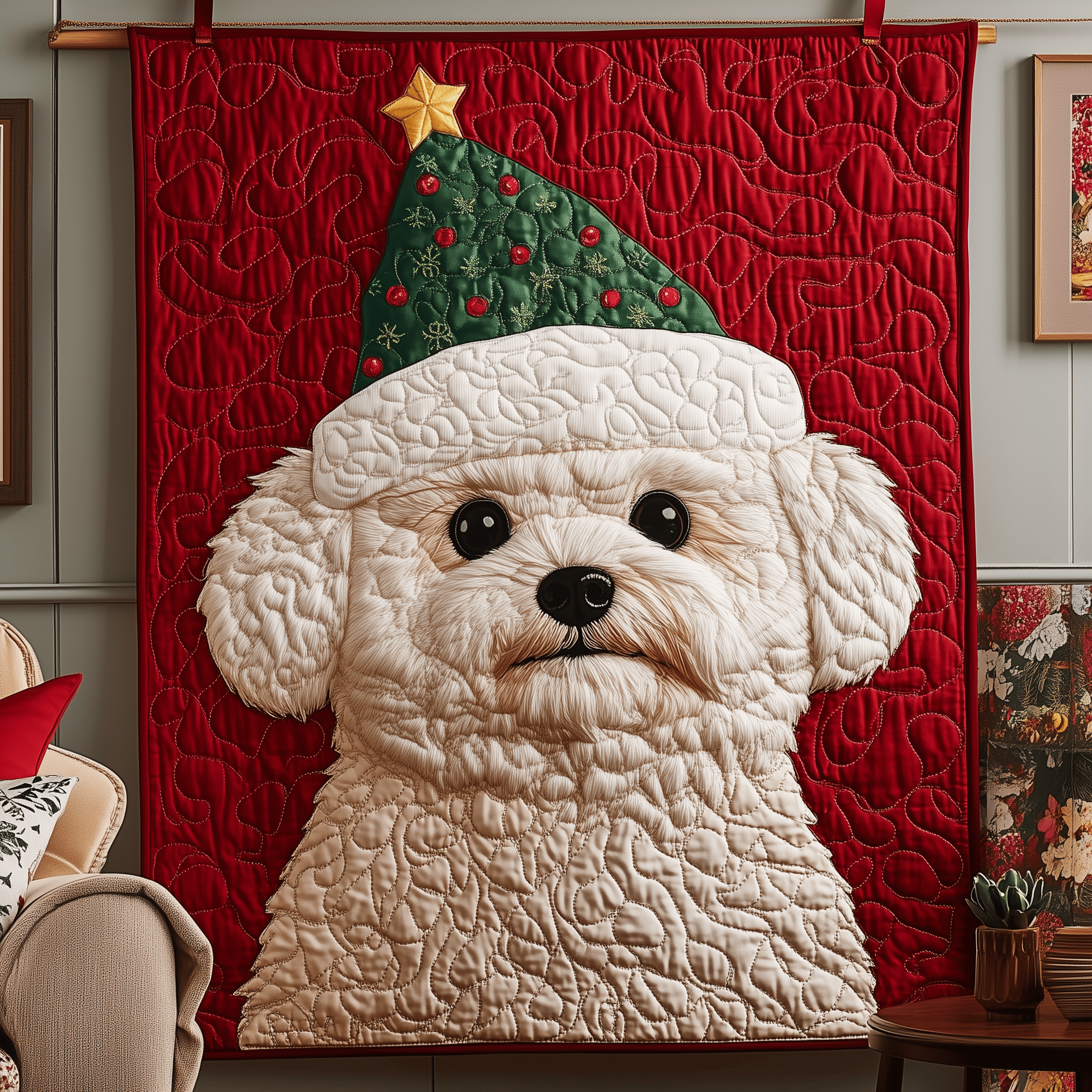 Christmas Bichon Frise Quilted Blanket Feel the Magic of Family Time with a Blanket That Fits All Christmas Bichon Frise Quilted Blanket Feel the Magic of Family Time with a Blanket That Fits All