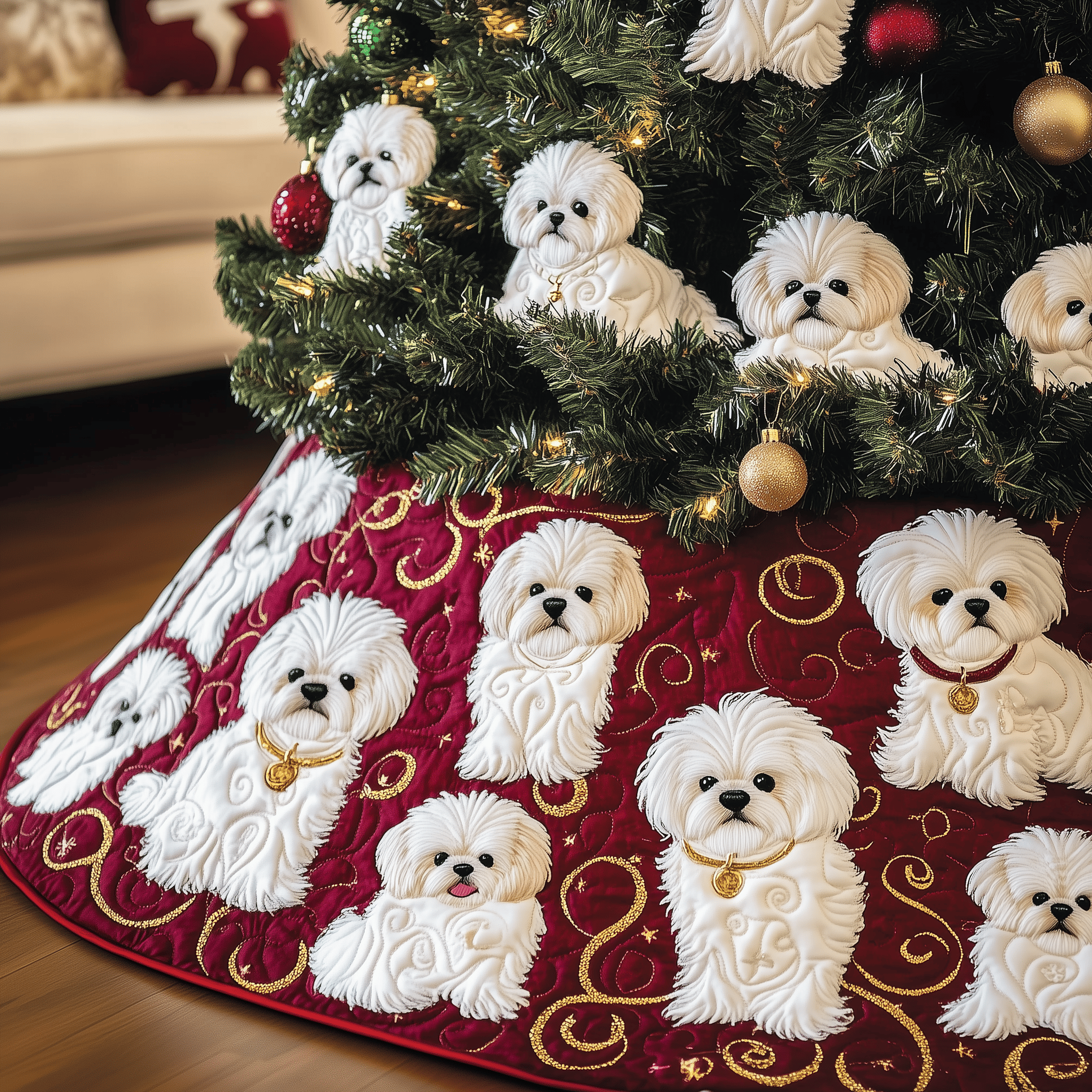 Christmas Bichon Frise Quilted Tree Skirt Celebrate Life's Little Moments with a Perfect Tree Skirt Christmas Bichon Frise Quilted Tree Skirt Celebrate Life's Little Moments with a Perfect Tree Skirt