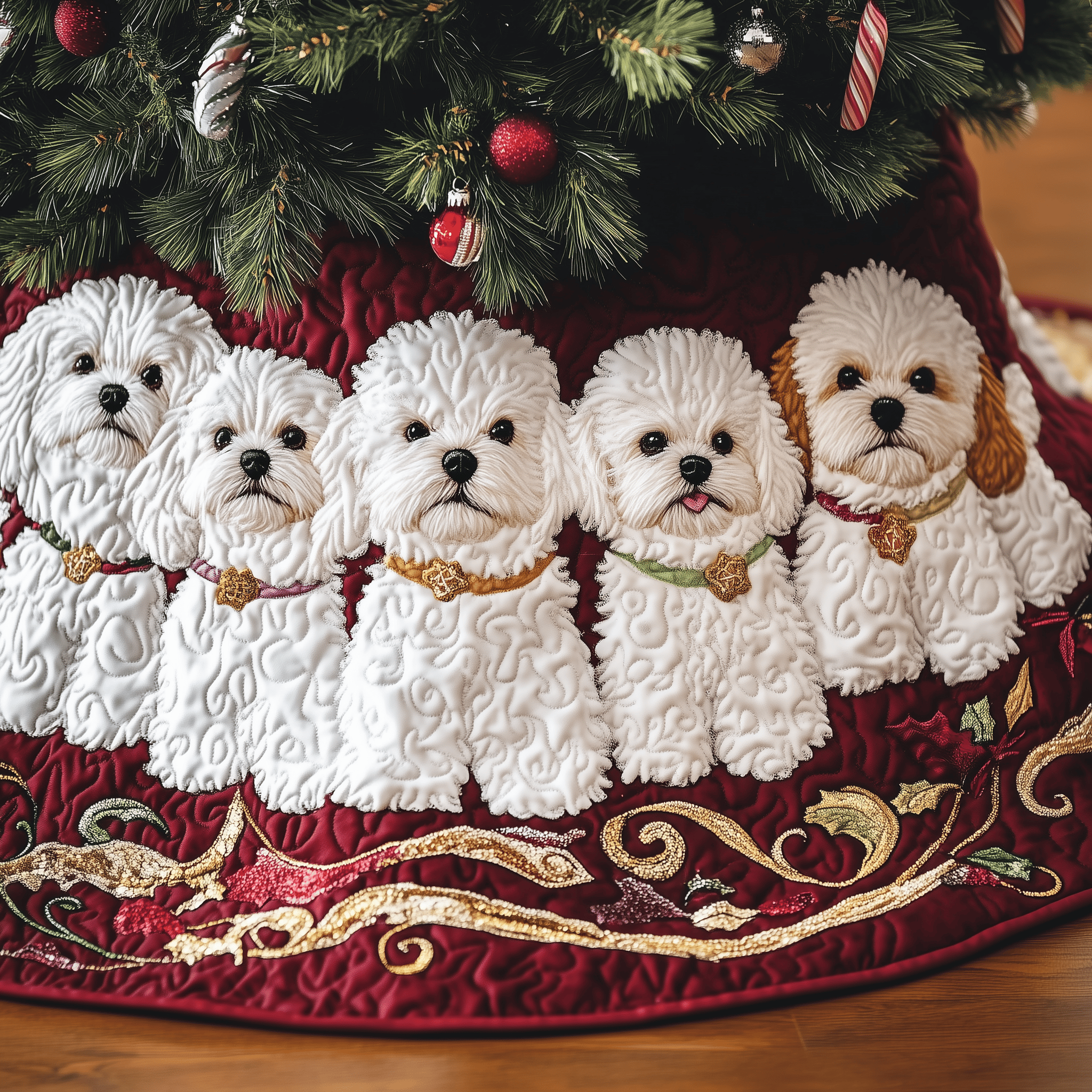 Christmas Bichon Frise Quilted Tree Skirt Keep Your Loved Ones Safe with the Perfect Tree Skirt Christmas Bichon Frise Quilted Tree Skirt Keep Your Loved Ones Safe with the Perfect Tree Skirt