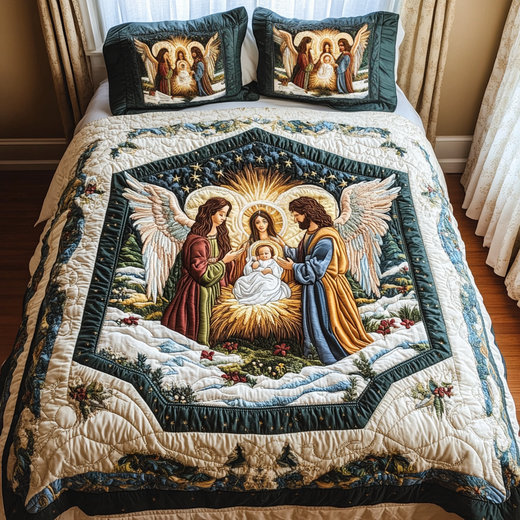 Christmas Blessings Quilted Bedding Set Secret Santa Gift Ideas Christmas Blessings Quilted Bedding Set Secret Santa Gift Ideas