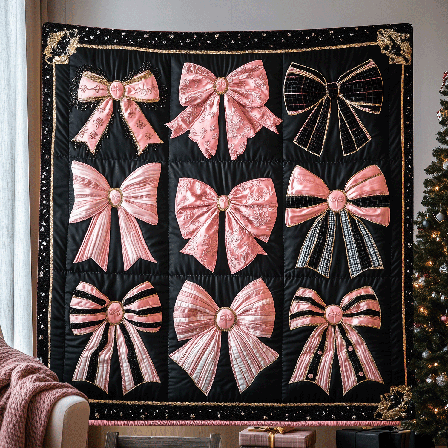 Christmas Bow Bliss Quilted Blanket Christmas Gift Ideas For Son Christmas Bow Bliss Quilted Blanket Christmas Gift Ideas For Son