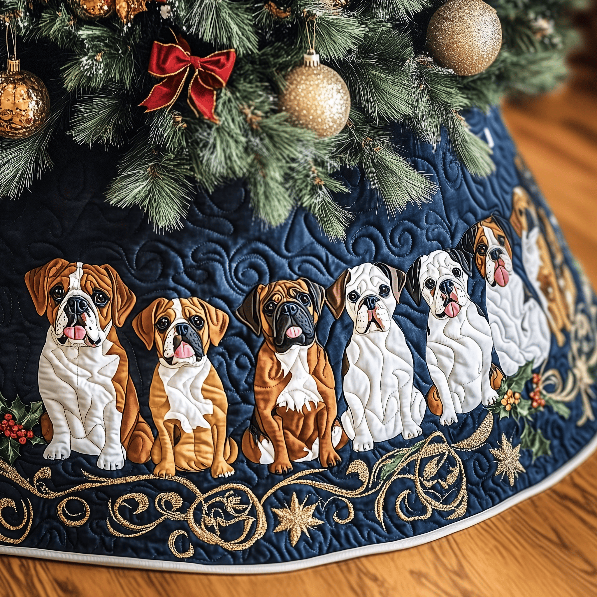 Christmas Boxer Quilted Tree Skirt Celebrate Every Step of the Season with the Right Tree Skirt Christmas Boxer Quilted Tree Skirt Celebrate Every Step of the Season with the Right Tree Skirt