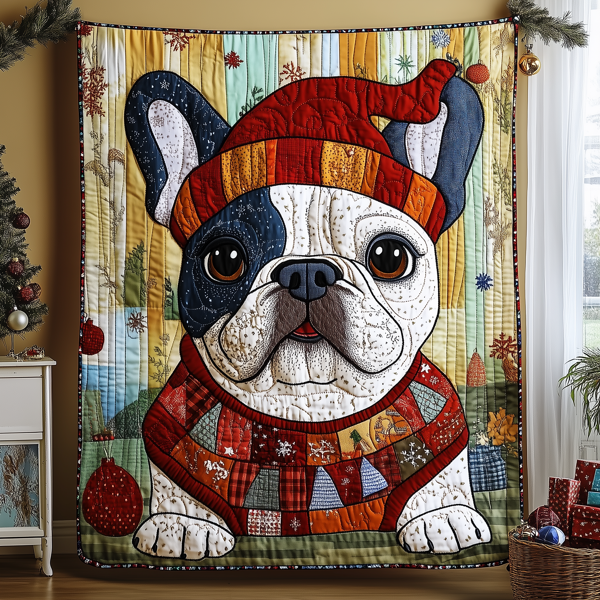 Christmas Bulldog Quilted Blanket Enjoy Every Moment with a Blanket That Works Anywhere Christmas Bulldog Quilted Blanket Enjoy Every Moment with a Blanket That Works Anywhere