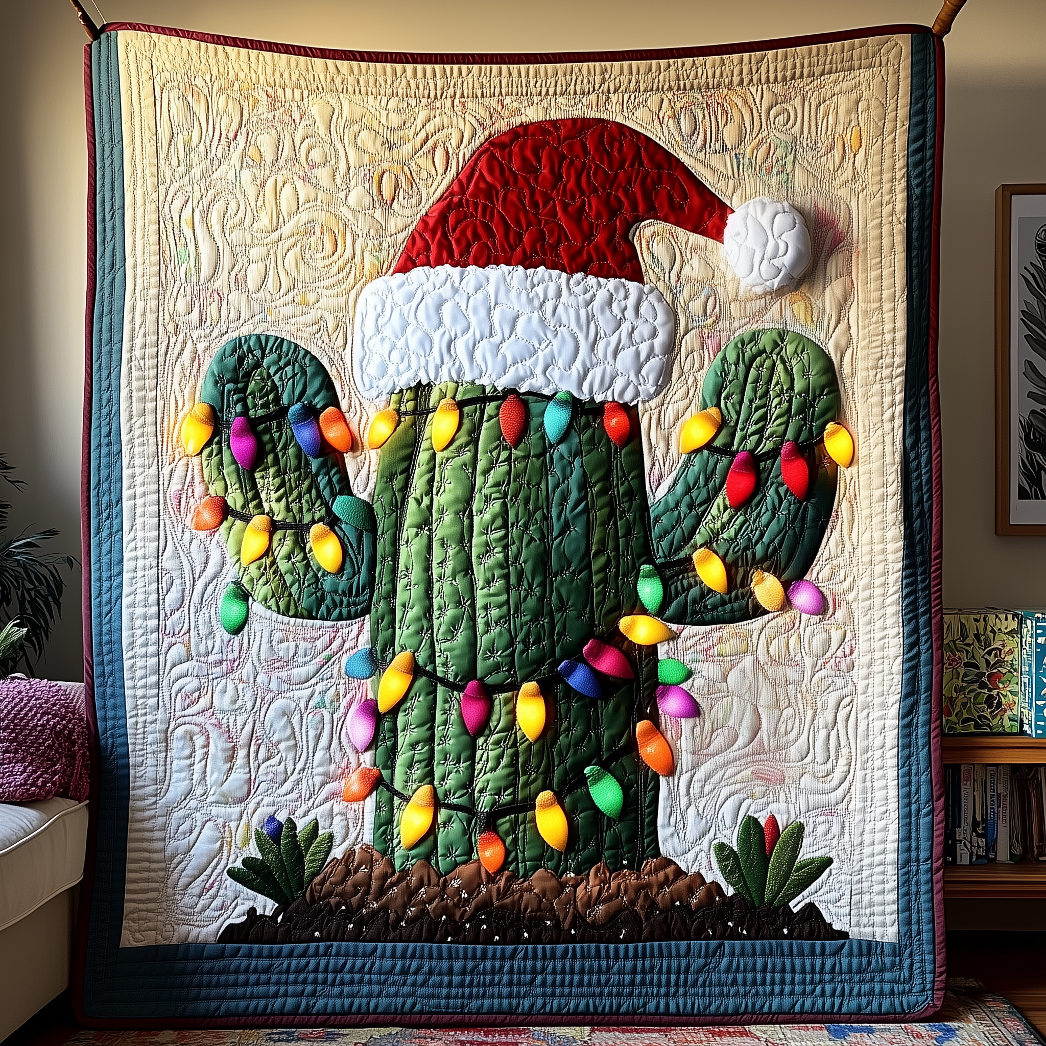 Christmas Cactus Quilted Blanket A Blanket for Every Season and Every Mood Christmas Cactus Quilted Blanket A Blanket for Every Season and Every Mood