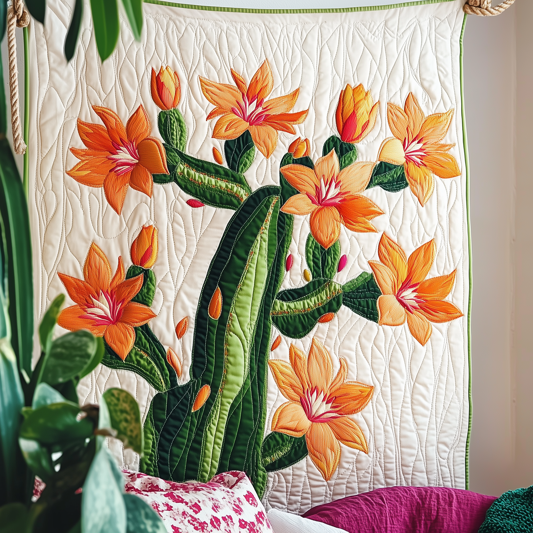Christmas Cactus Quilted Blanket Feel Like Royalty with a Blanket Fit for Kings Christmas Cactus Quilted Blanket Feel Like Royalty with a Blanket Fit for Kings