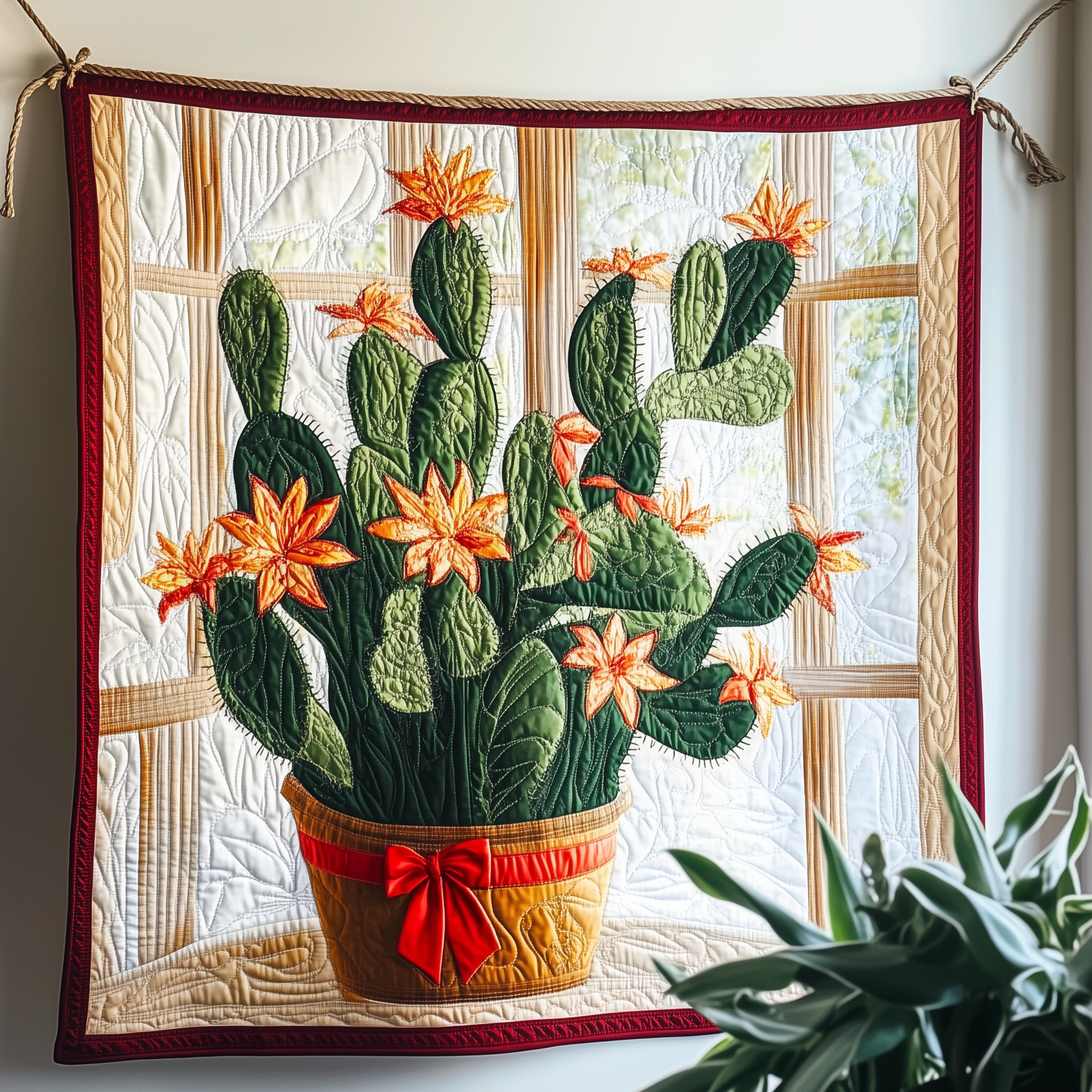 Christmas Cactus Quilted Blanket Feel the Luxury of a Blanket That Stands Out Christmas Cactus Quilted Blanket Feel the Luxury of a Blanket That Stands Out