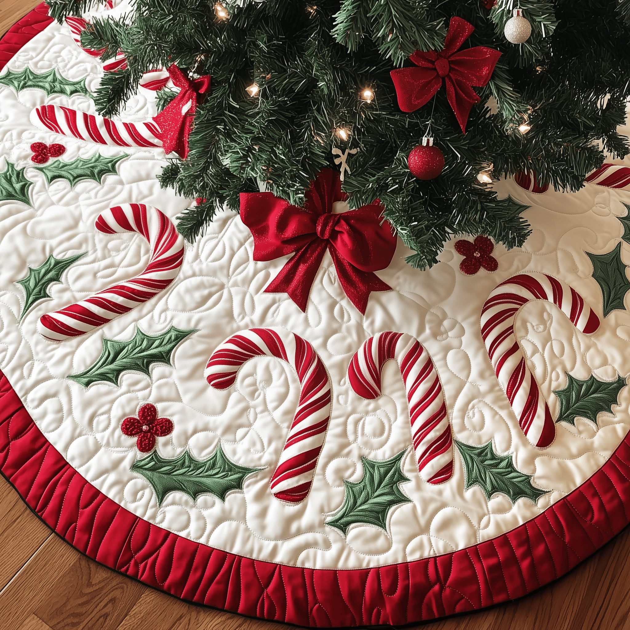 Christmas Candy Canes Quilted Tree Skirt Celebrate Love and Style with a Thoughtful Tree Skirt Christmas Candy Canes Quilted Tree Skirt Celebrate Love and Style with a Thoughtful Tree Skirt