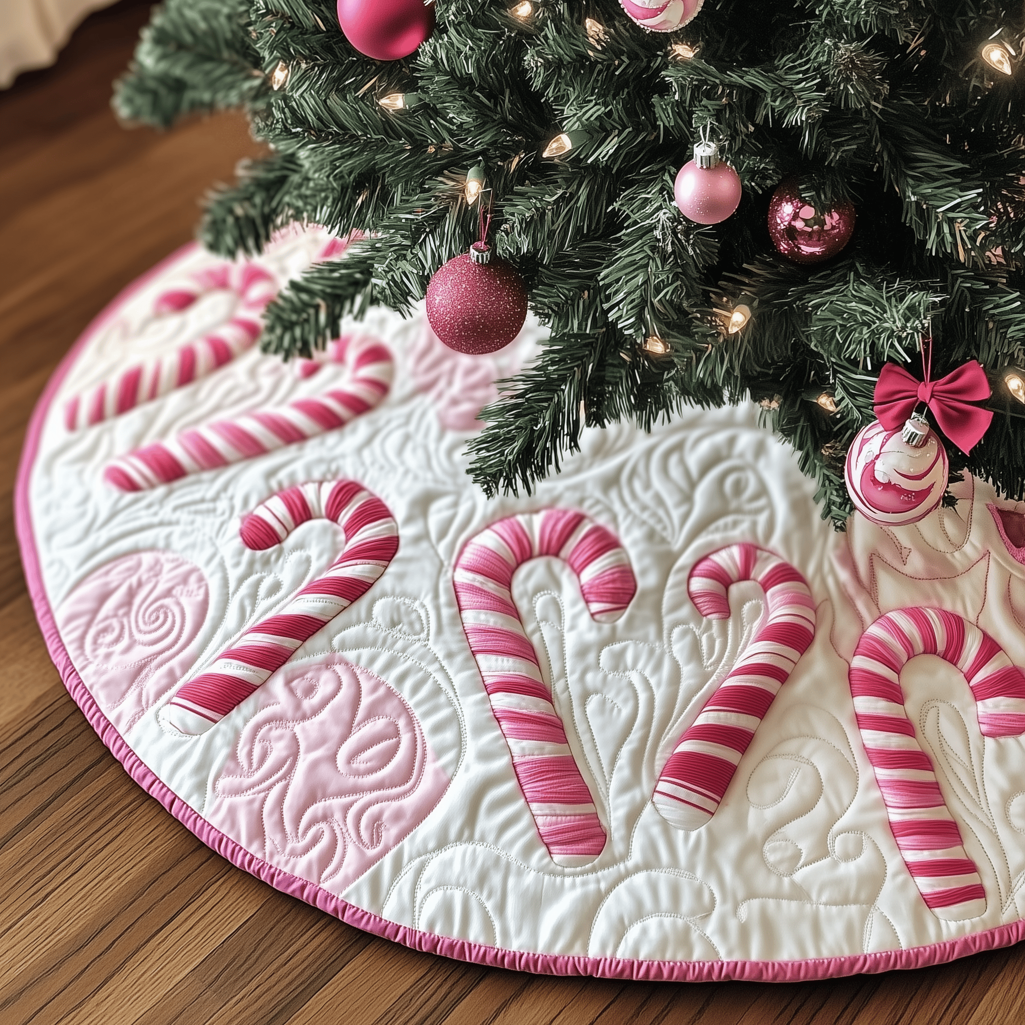 Christmas Candy Canes Quilted Tree Skirt Cherish Every Moment with a Stylish and Reliable Tree Skirt Christmas Candy Canes Quilted Tree Skirt Cherish Every Moment with a Stylish and Reliable Tree Skirt