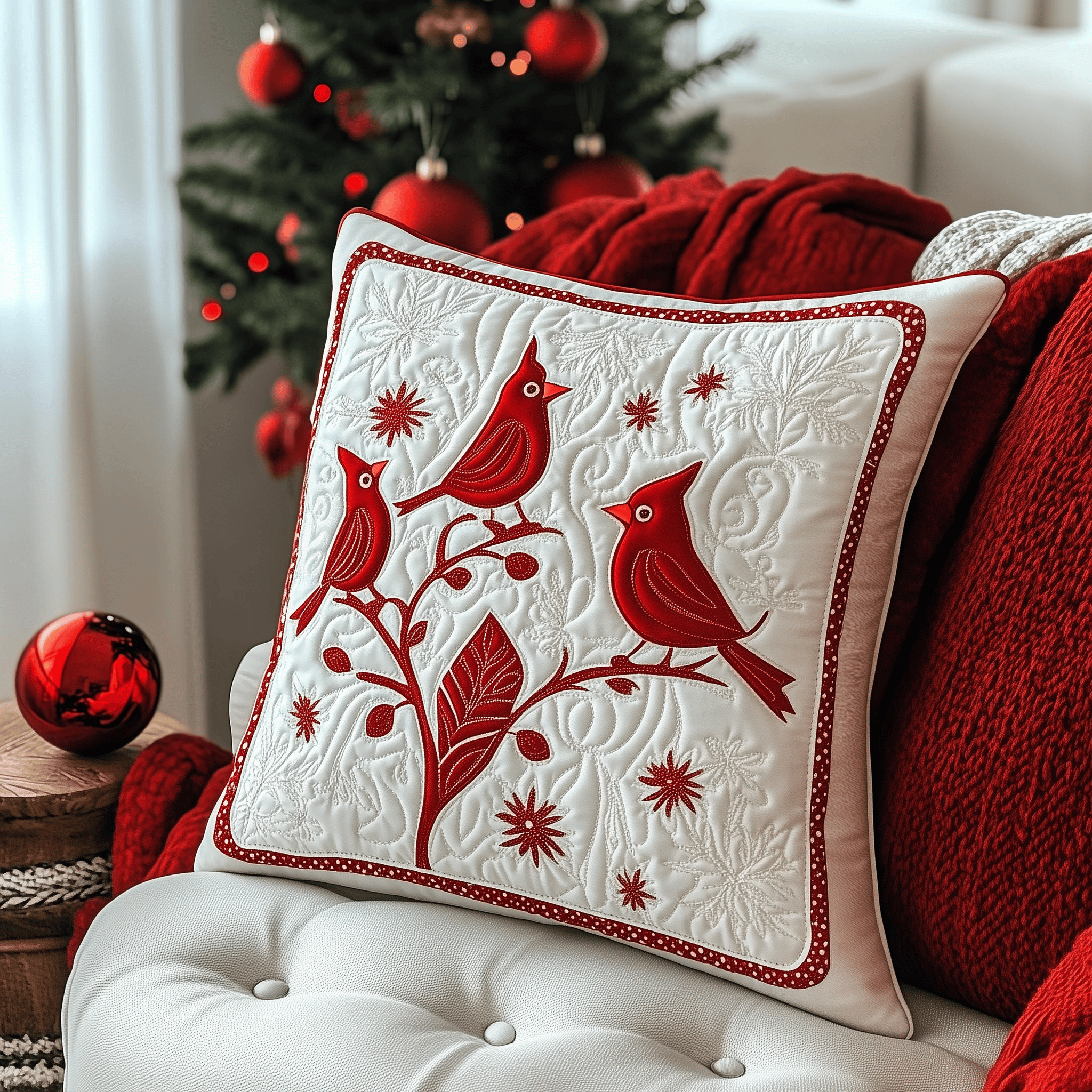 Christmas Cardinal Quilted Pillow Case Silky Smooth Pillow Cases for a Luxurious Night Christmas Cardinal Quilted Pillow Case Silky Smooth Pillow Cases for a Luxurious Night