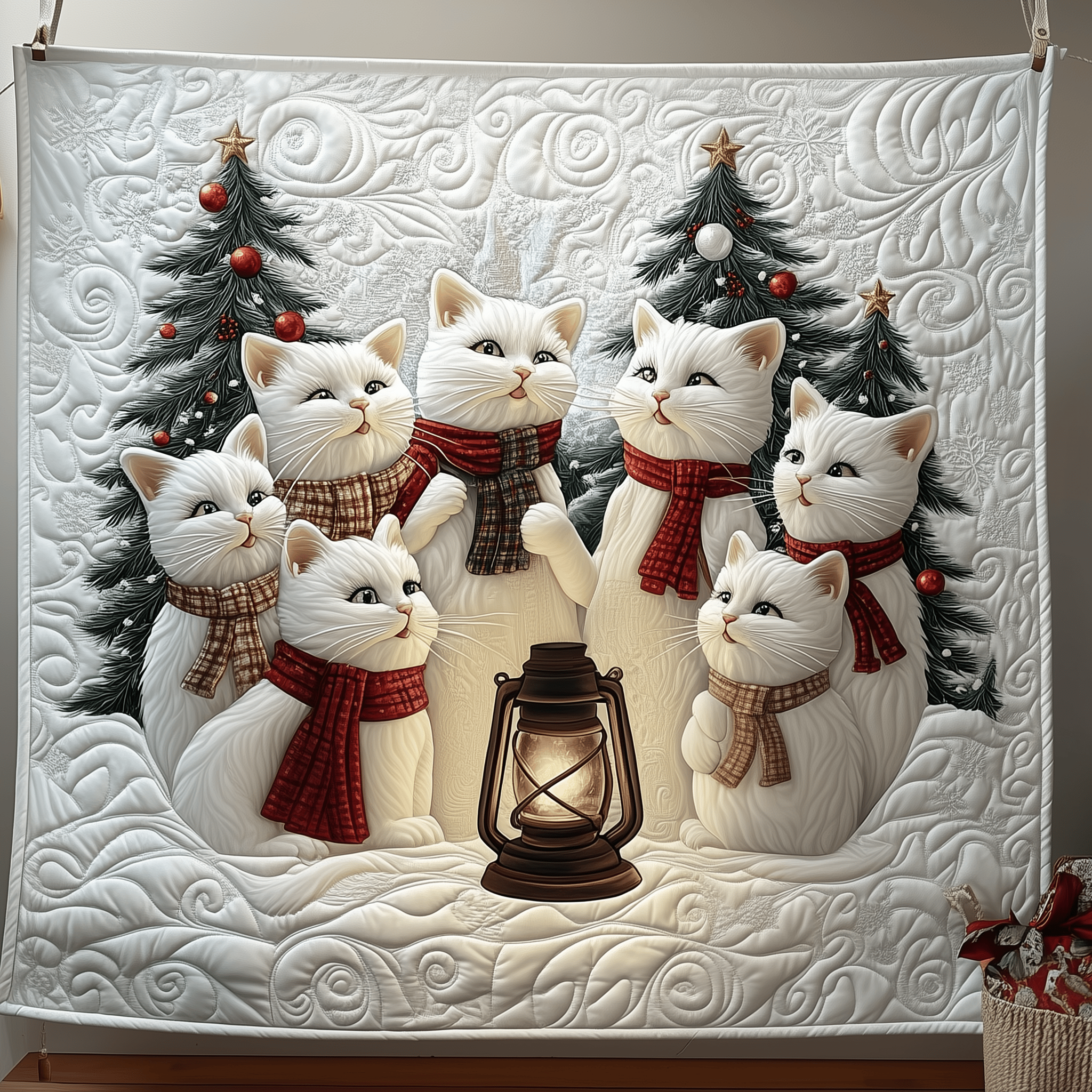 Christmas Cat Quilted Blanket Create Warm Memories with Our Blanket for All Ages Christmas Cat Quilted Blanket Create Warm Memories with Our Blanket for All Ages