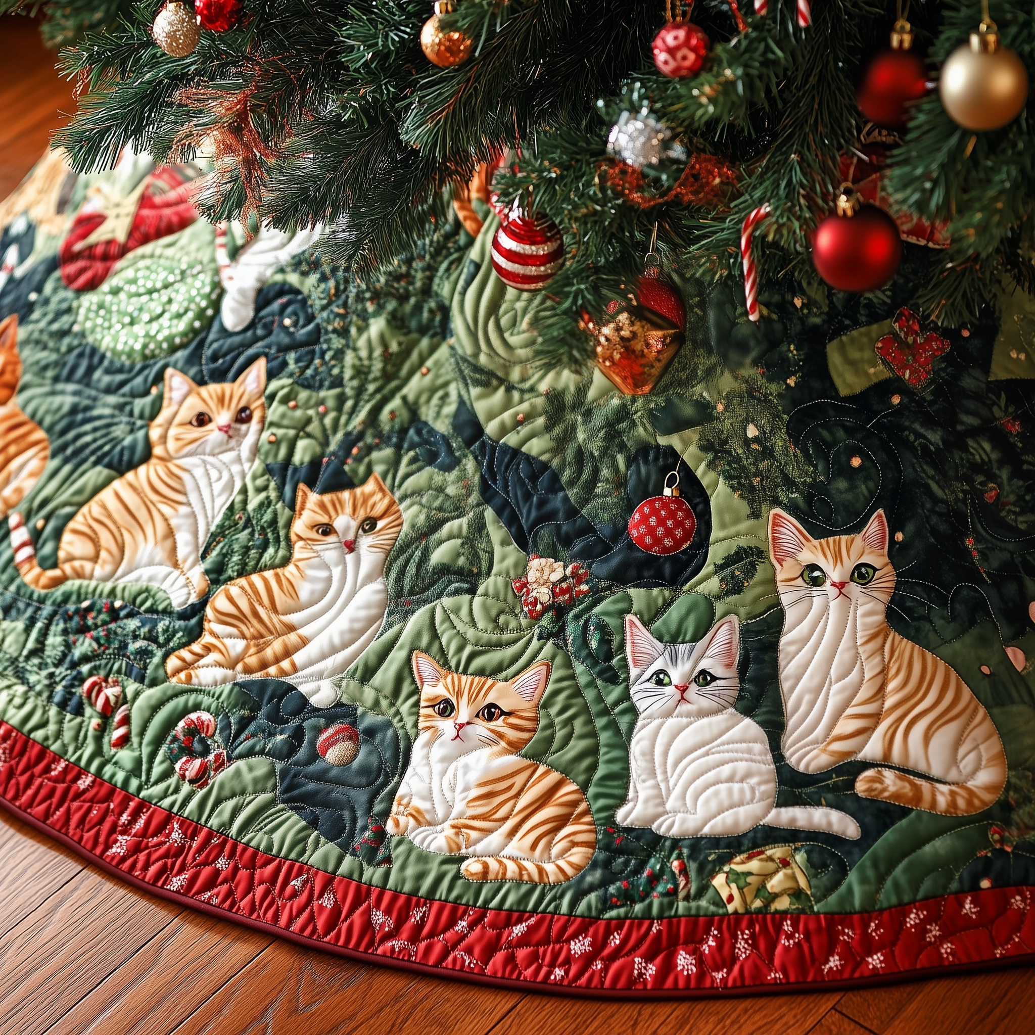 Christmas Cat Quilted Tree Skirt Celebrate in Style with a Tree Skirt That Protects Christmas Cat Quilted Tree Skirt Celebrate in Style with a Tree Skirt That Protects