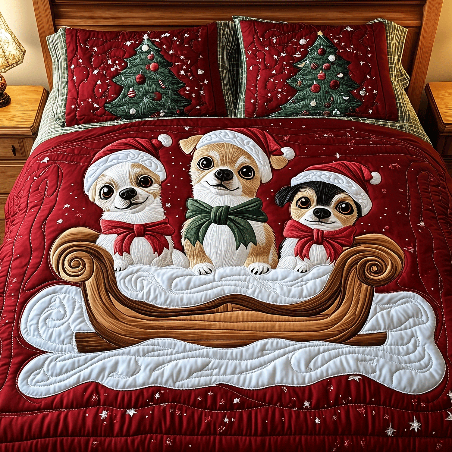 Christmas Chi Charm Quilted Bedding Set Gifts For Chihuahua Owners Christmas Chi Charm Quilted Bedding Set Gifts For Chihuahua Owners